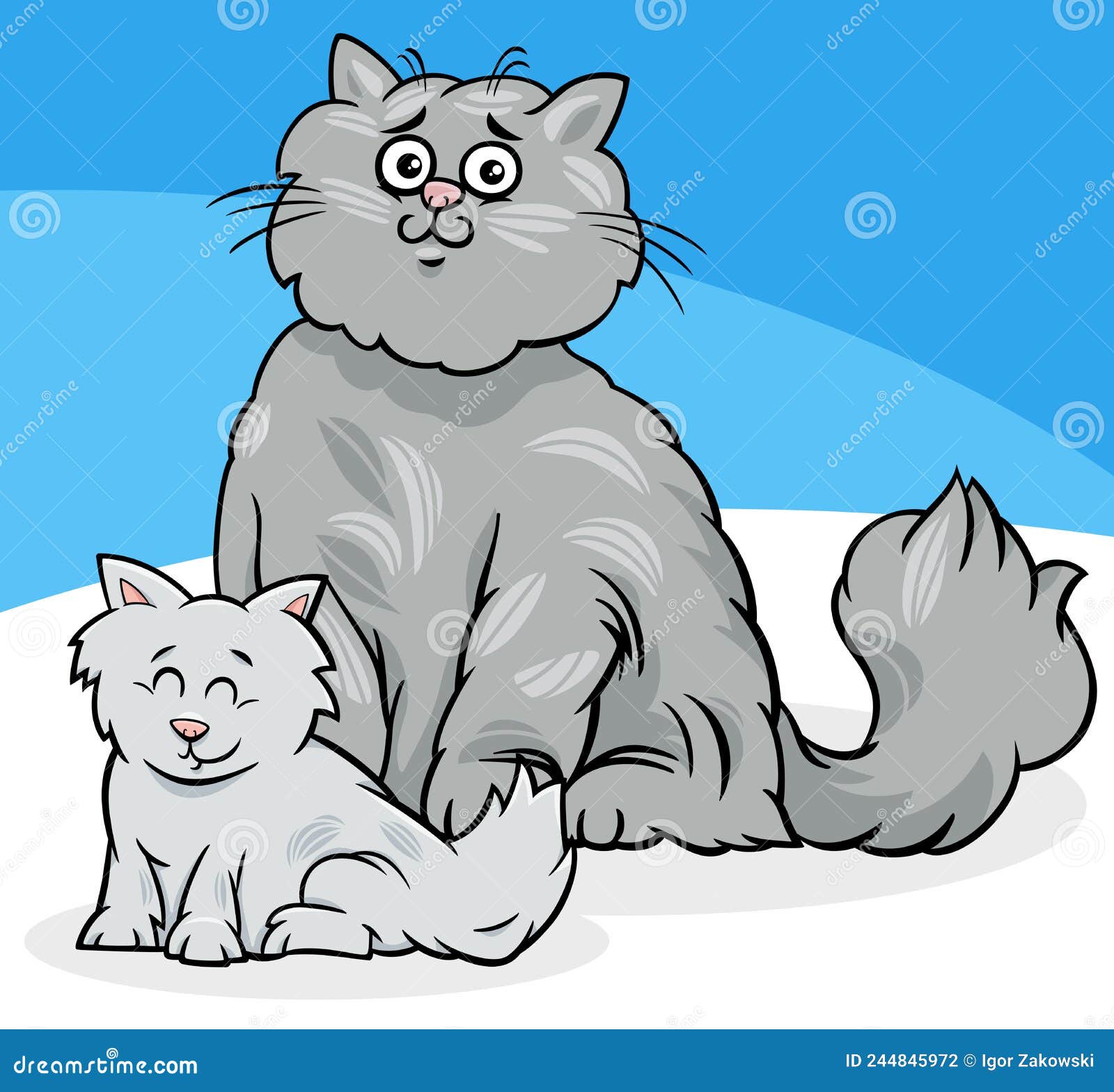 Desenho Animado De Gato. Vetor De Clipart De Gatos Ilustração do