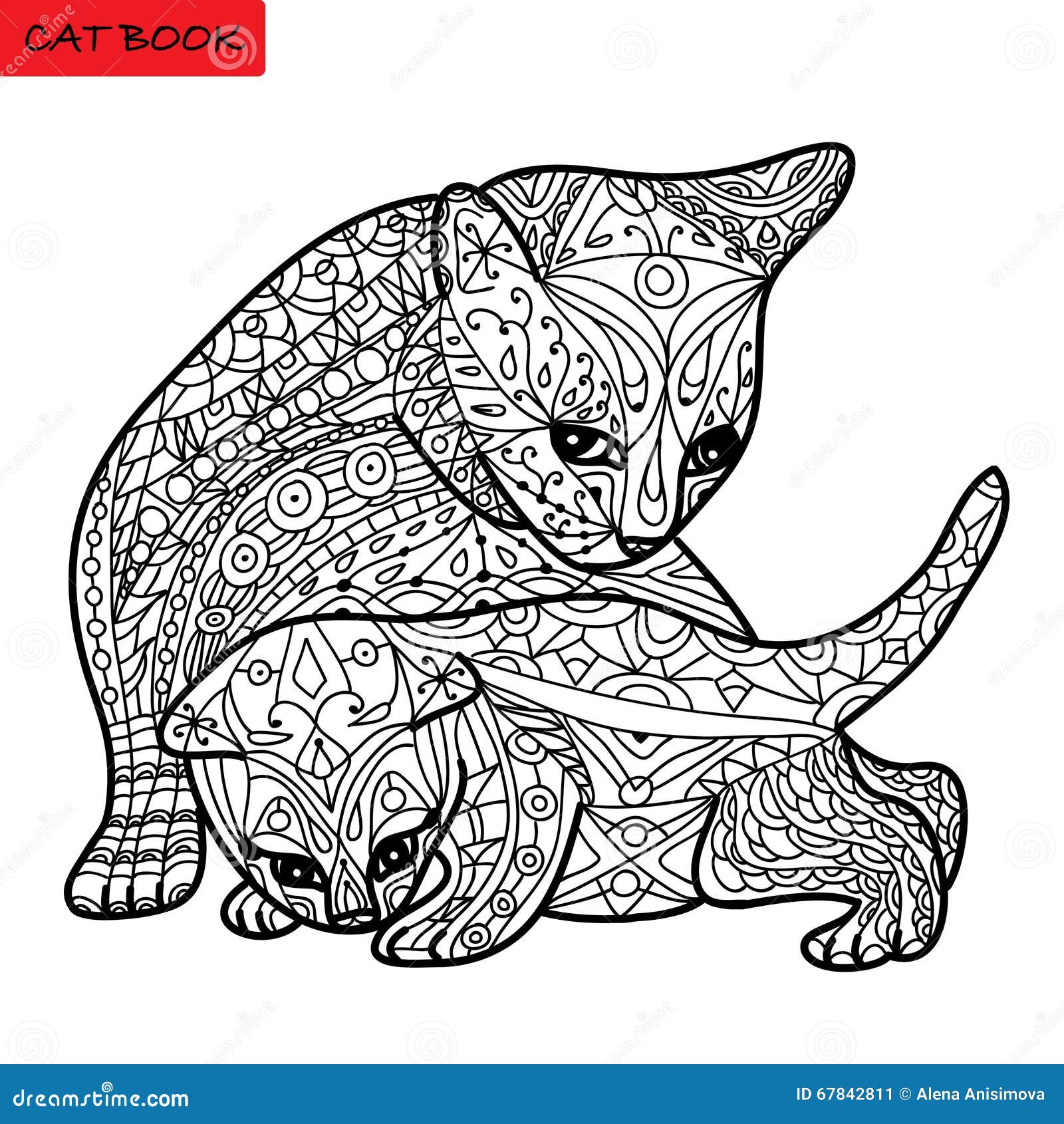 Desenhos simples para crianças para colorir de Gatos - Gatos - Coloring  Pages for Adults