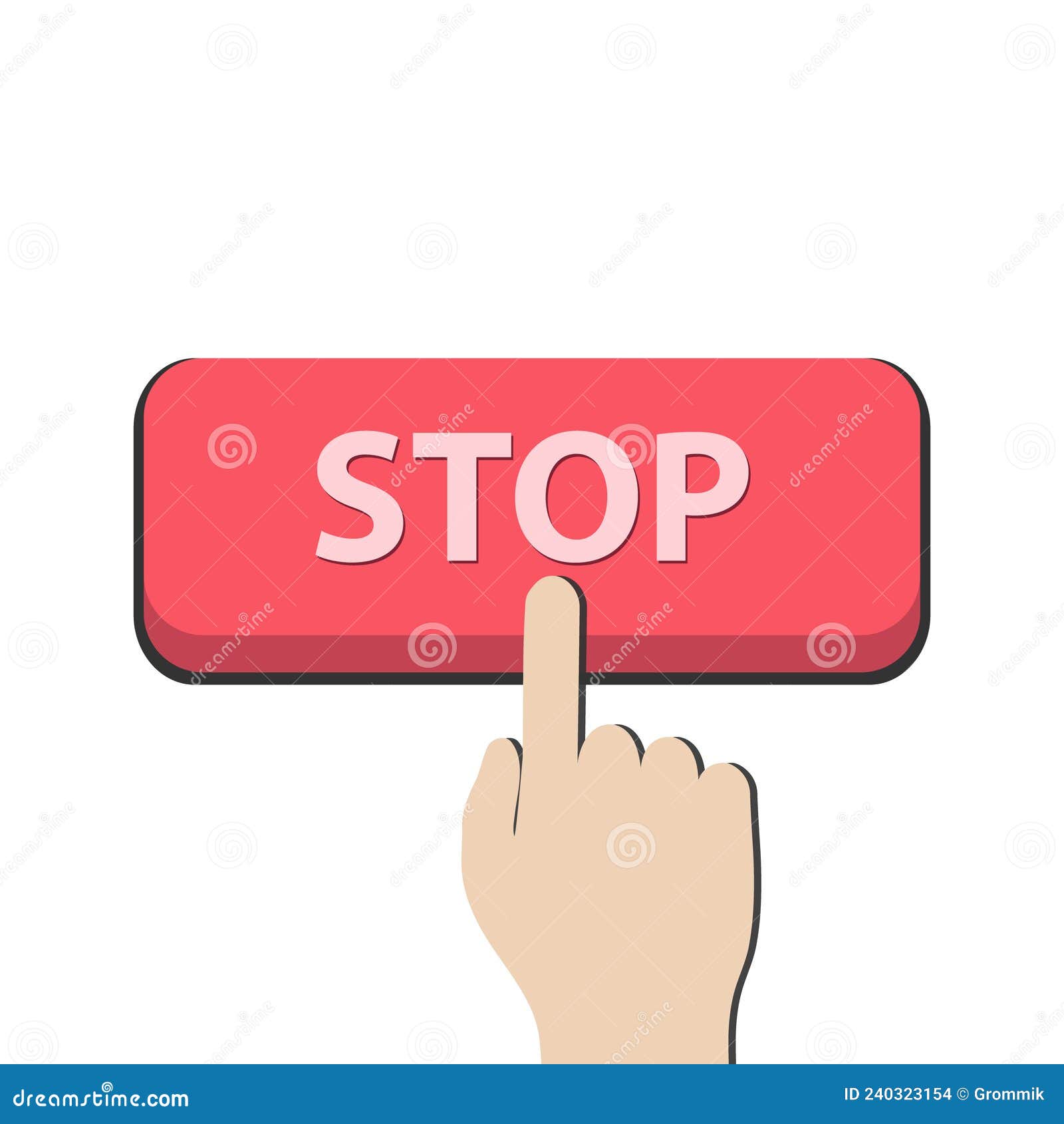 A Mão Pressiona O Botão Rotulado Stop Ilustração do Vetor - Ilustração de  tecla, estilo: 240323154, image size:1600x1690