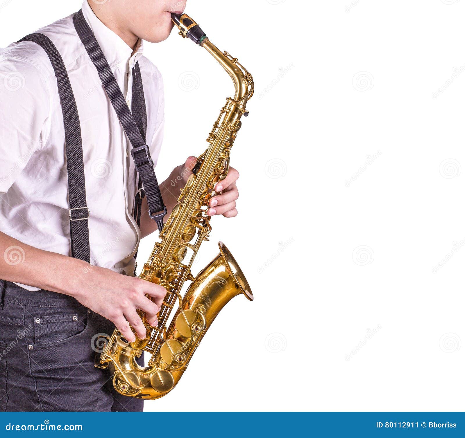 Manner Die Saxophon Spielen Stockbild Bild Von Saxophon Manner