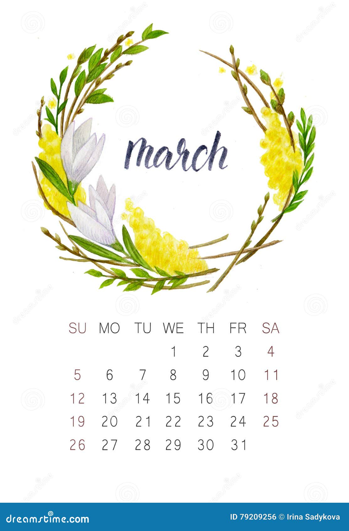 März Kalender stock abbildung. Illustration von kalligraphie ...