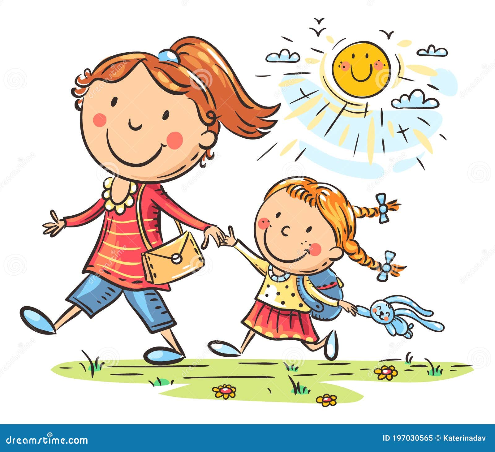 Printemps Clip-arts Parent-enfant. Illustration De La Famille Des Vêtements  De Printemps. Clip Art Libres De Droits, Svg, Vecteurs Et Illustration.  Image 94600358