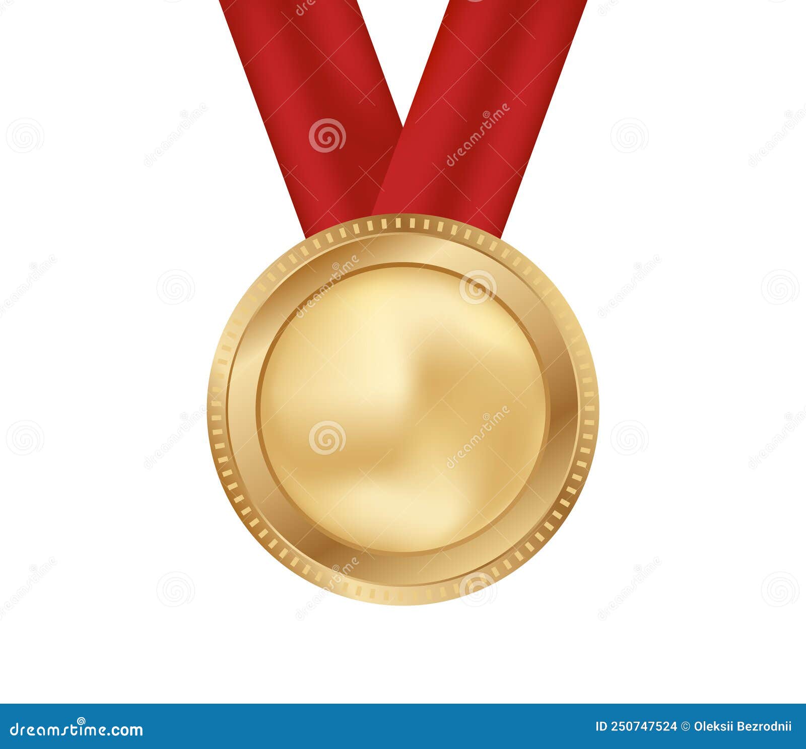 Médaille D'or Médailles D'or Du Numéro 1 Avec Les Rubans Rouges De