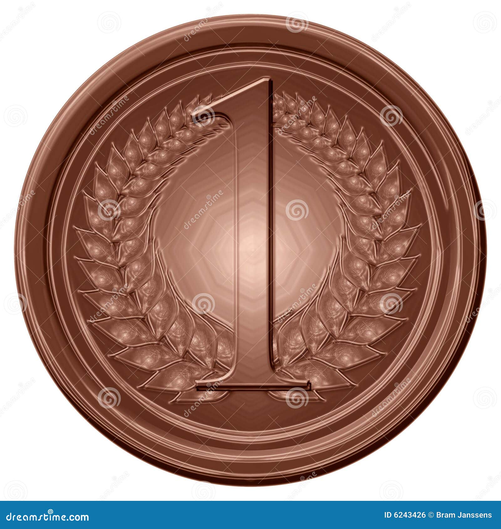Médaille de chocolat illustration stock. Illustration du chaud - 6243426
