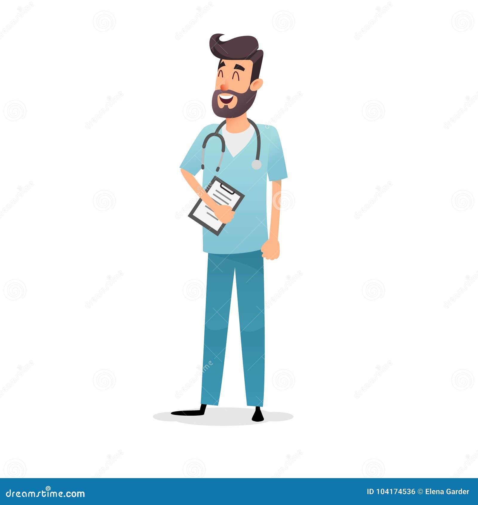 Conjunto de personagens de desenhos animados médicos conceito de equipe  médica do hospital em várias poses