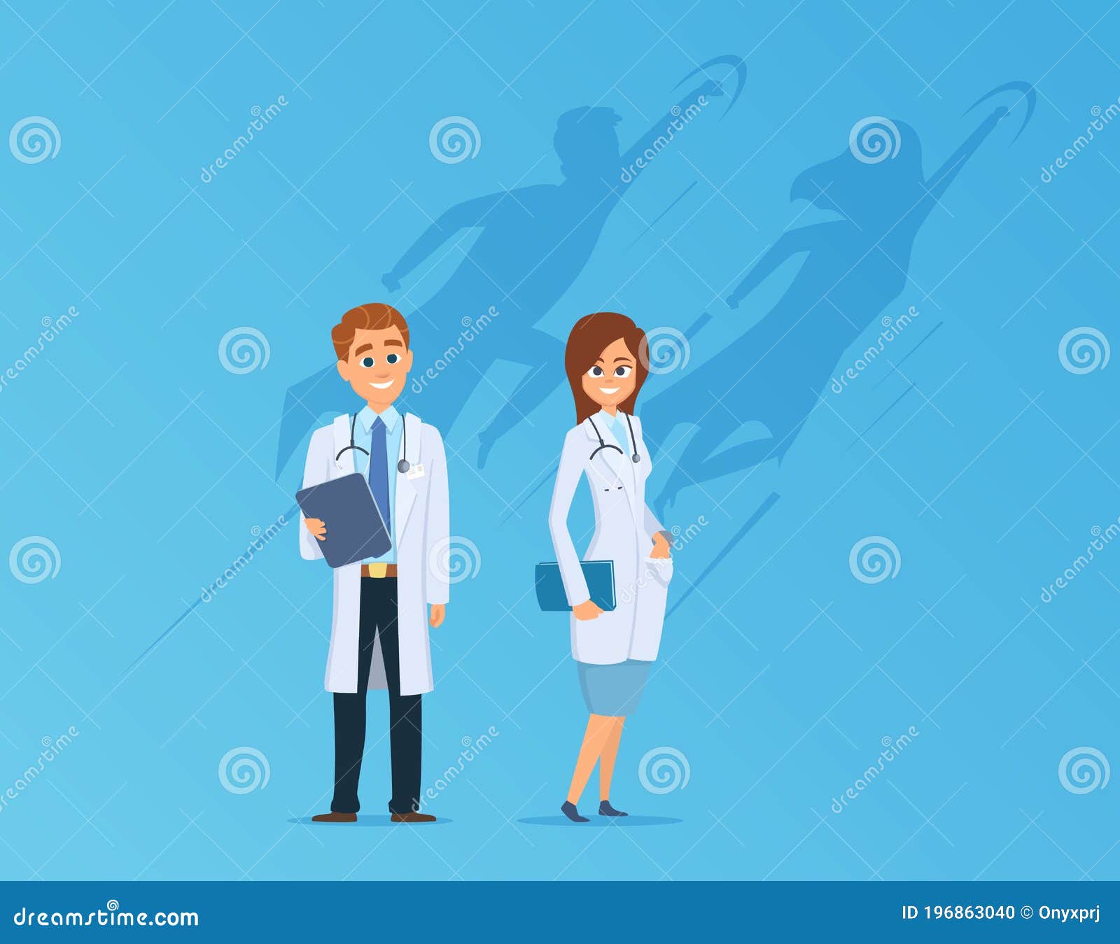 Vector Cartoon ilustração da equipe médica do hospital, médicos e