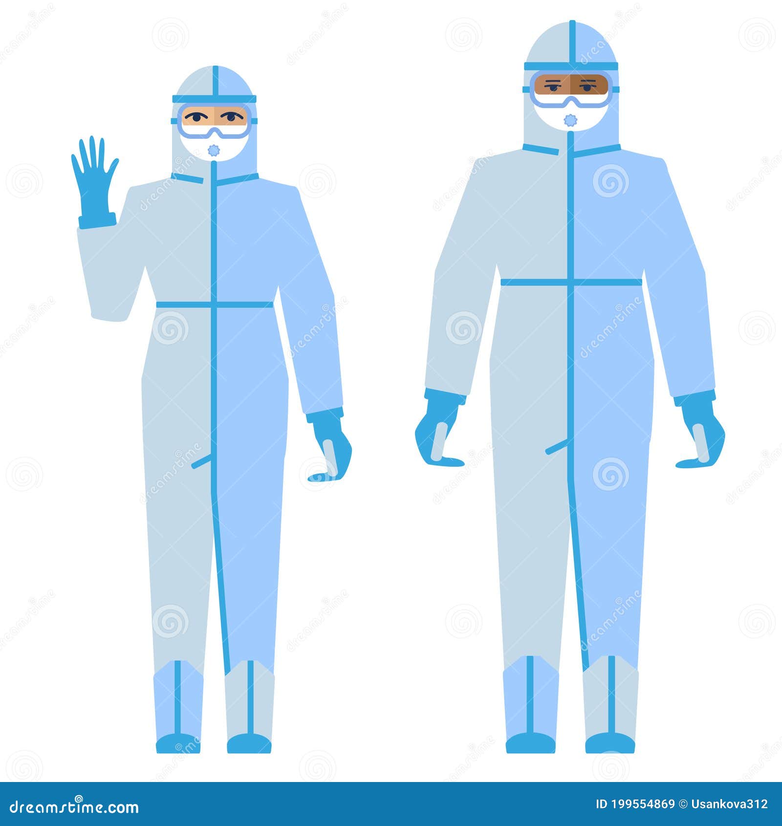 Vetores de Conjunto De Diferentes Médicos E Enfermeiros Em Trajes