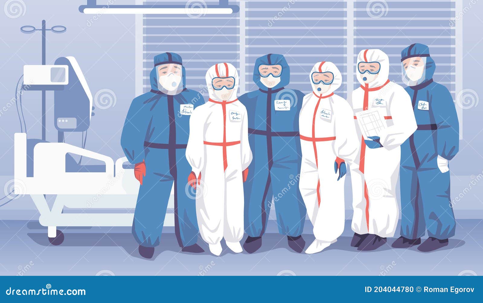 pessoas vestindo uniforme para trabalho de hospital, conjunto de