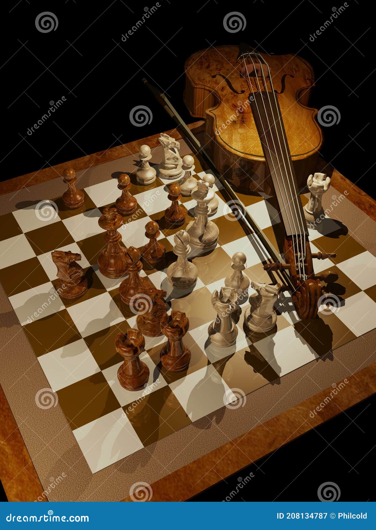 Música y ajedrez stock de ilustración. Ilustración de chessboard - 208134787