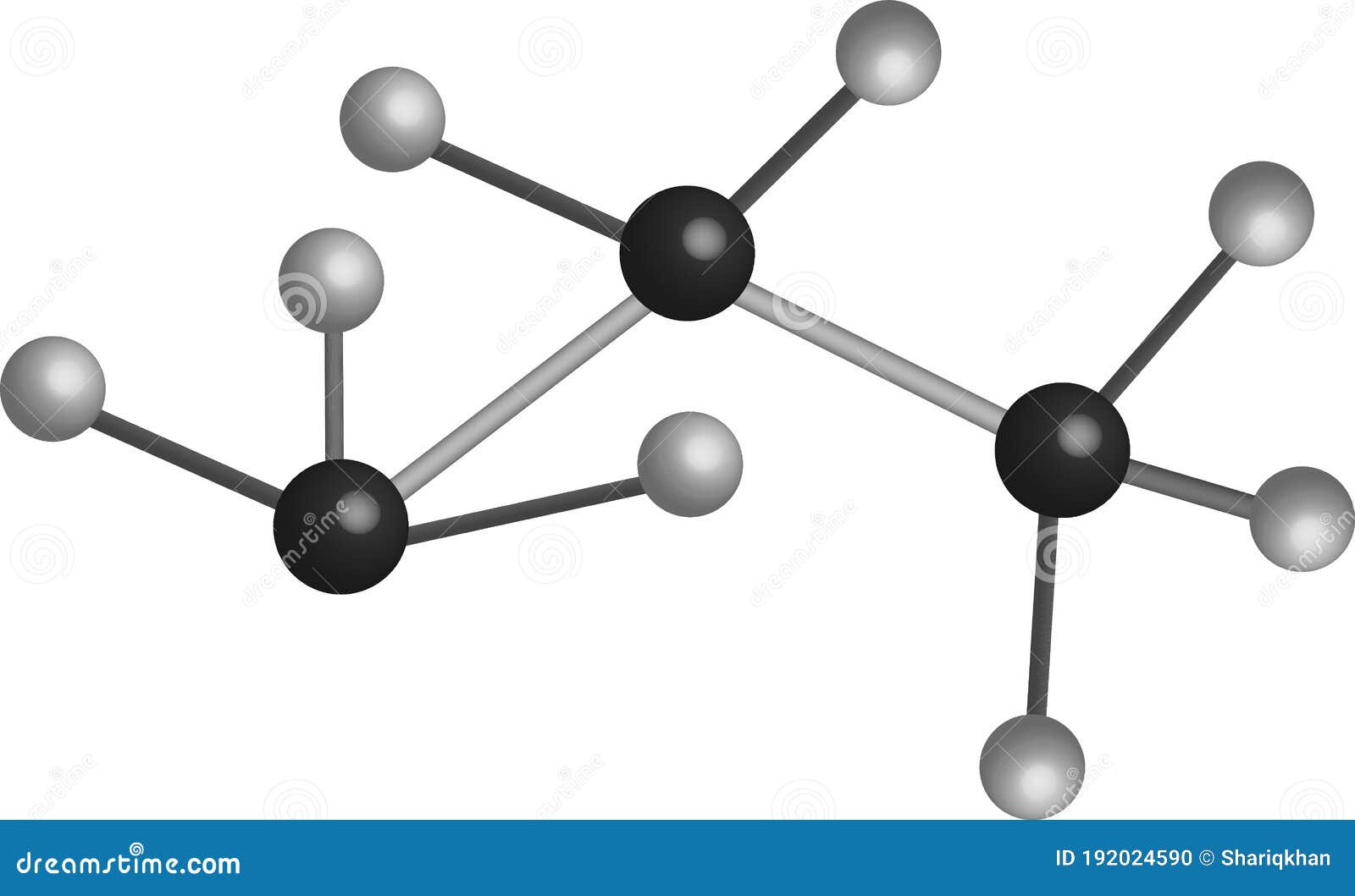 Propane, C3H8, Molecule Model And Chemical Formula Vector Illustration ...