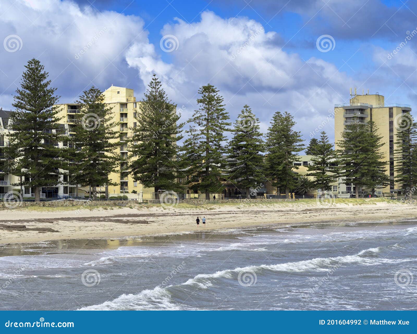 Glenelg Beach with Apartment Blocks on the Shore Stock Photo Image of