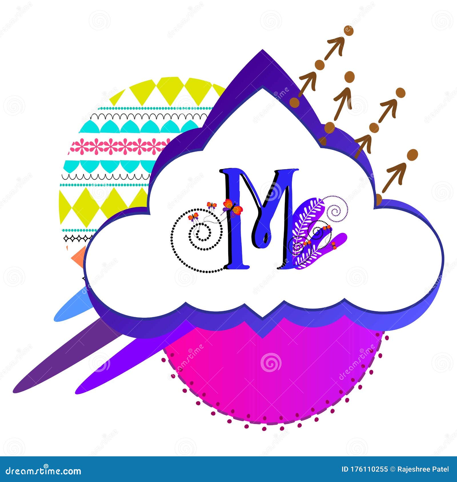 M Alphabet Letter M Gradient Label Vector Sticker Frame Using Shapes And Pattern Design Stock Vector Illustration Of Arrow Purple 176110255