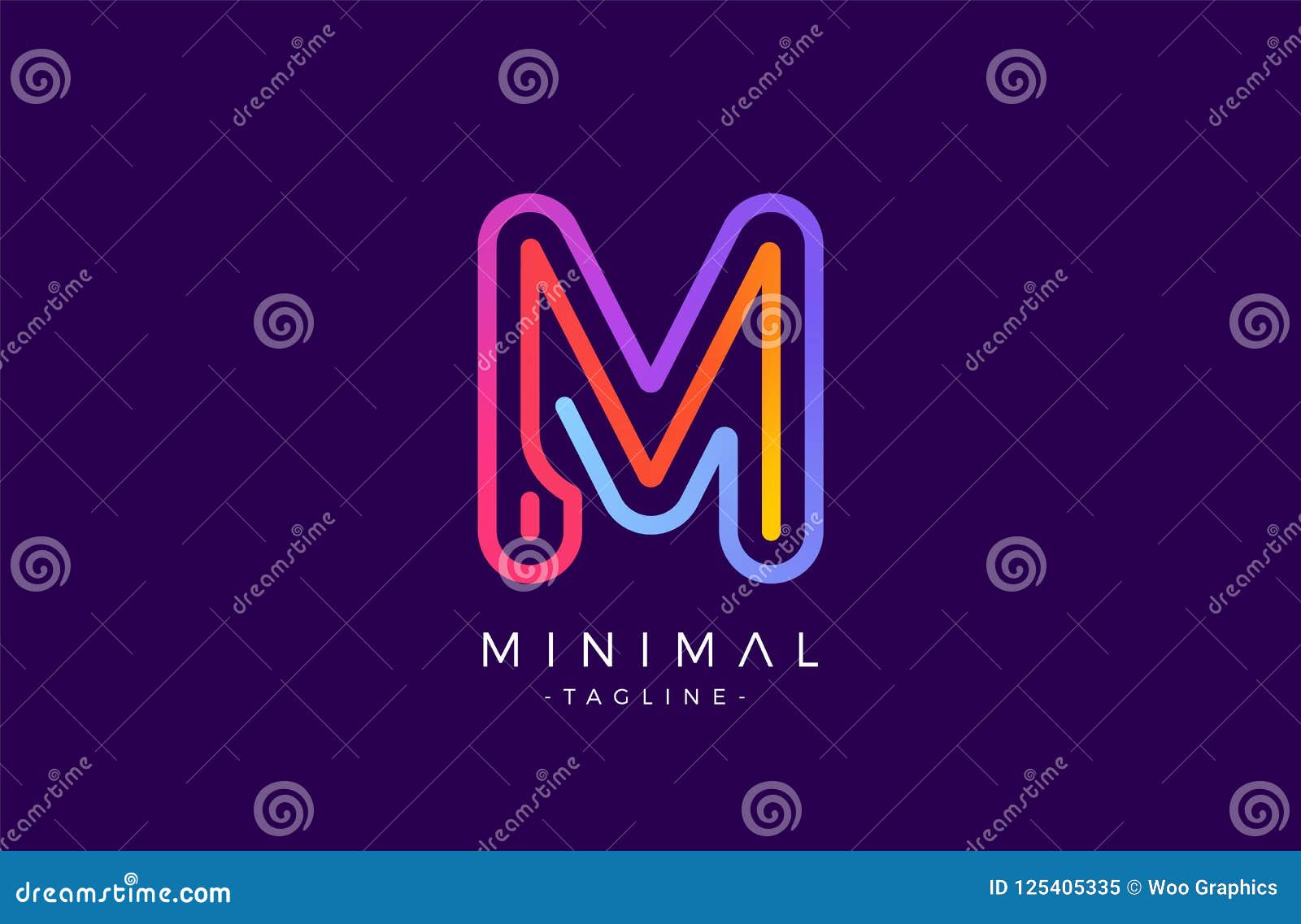 M Alphabet Letter Logo. Abstract Glossy Colorful Logotype ...