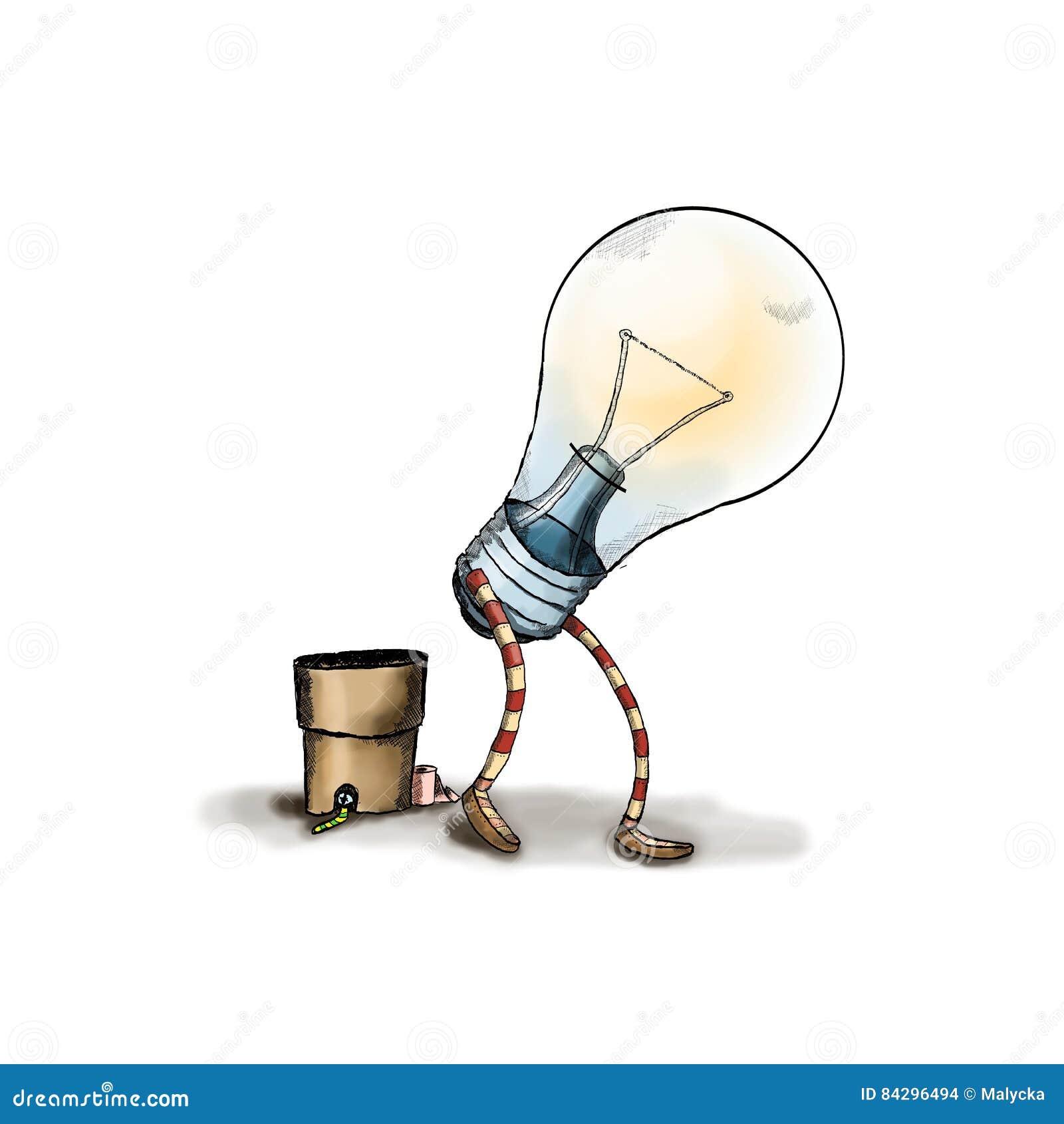 M. De Personnage De Dessin Animé Ampoules Illustration Stock