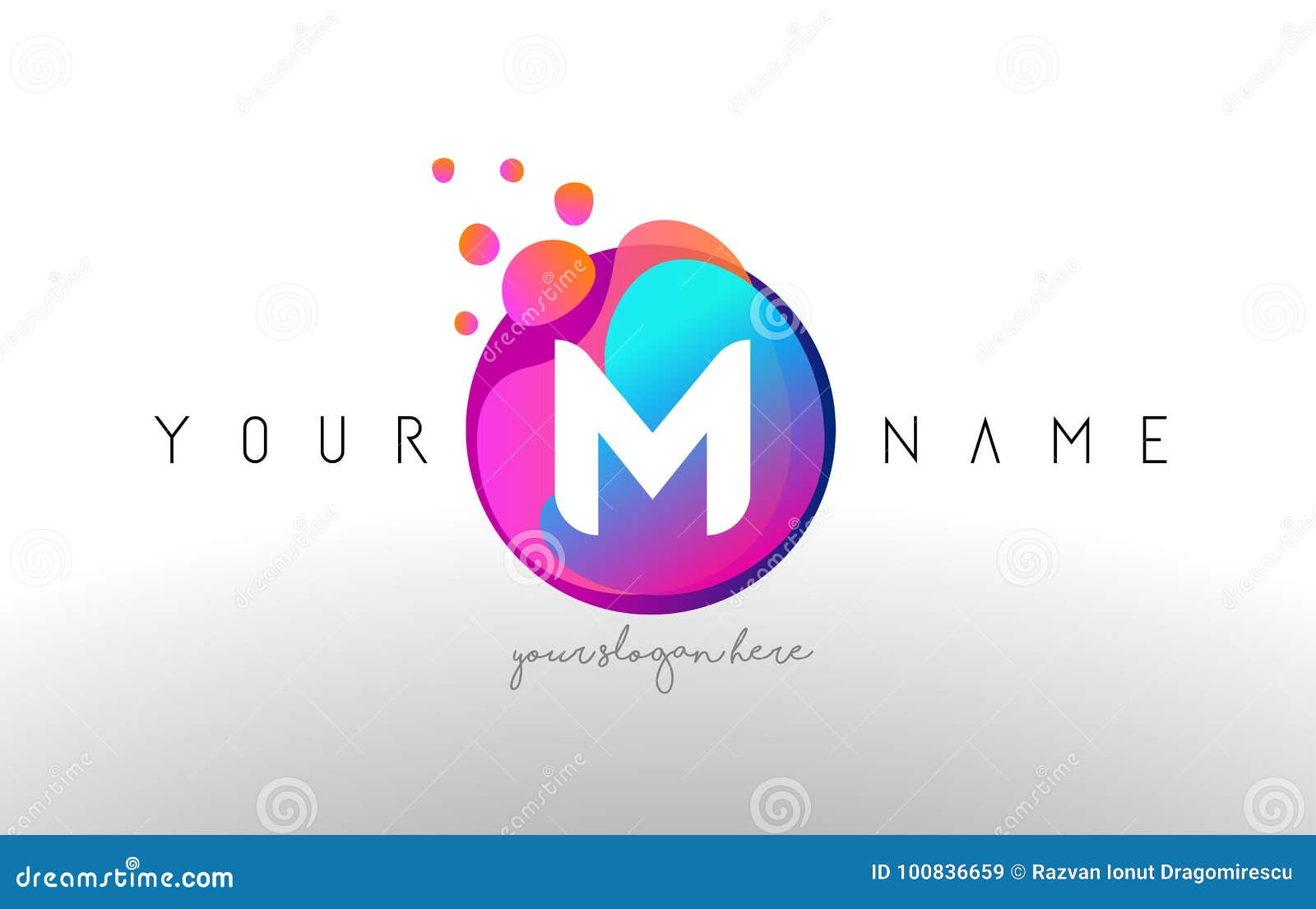 M Dots Letter Logo with Bubbles. a Letter Design Vector with Vibtant ...