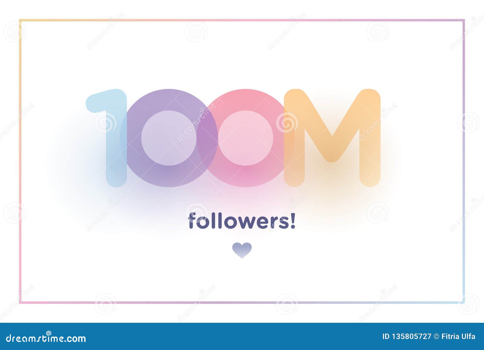 100m Or Followers Thank You Colorful Background Number With Soft Shadow Illustration For Social Network Friends Stock Vector Illustration Of Fans Anniversary