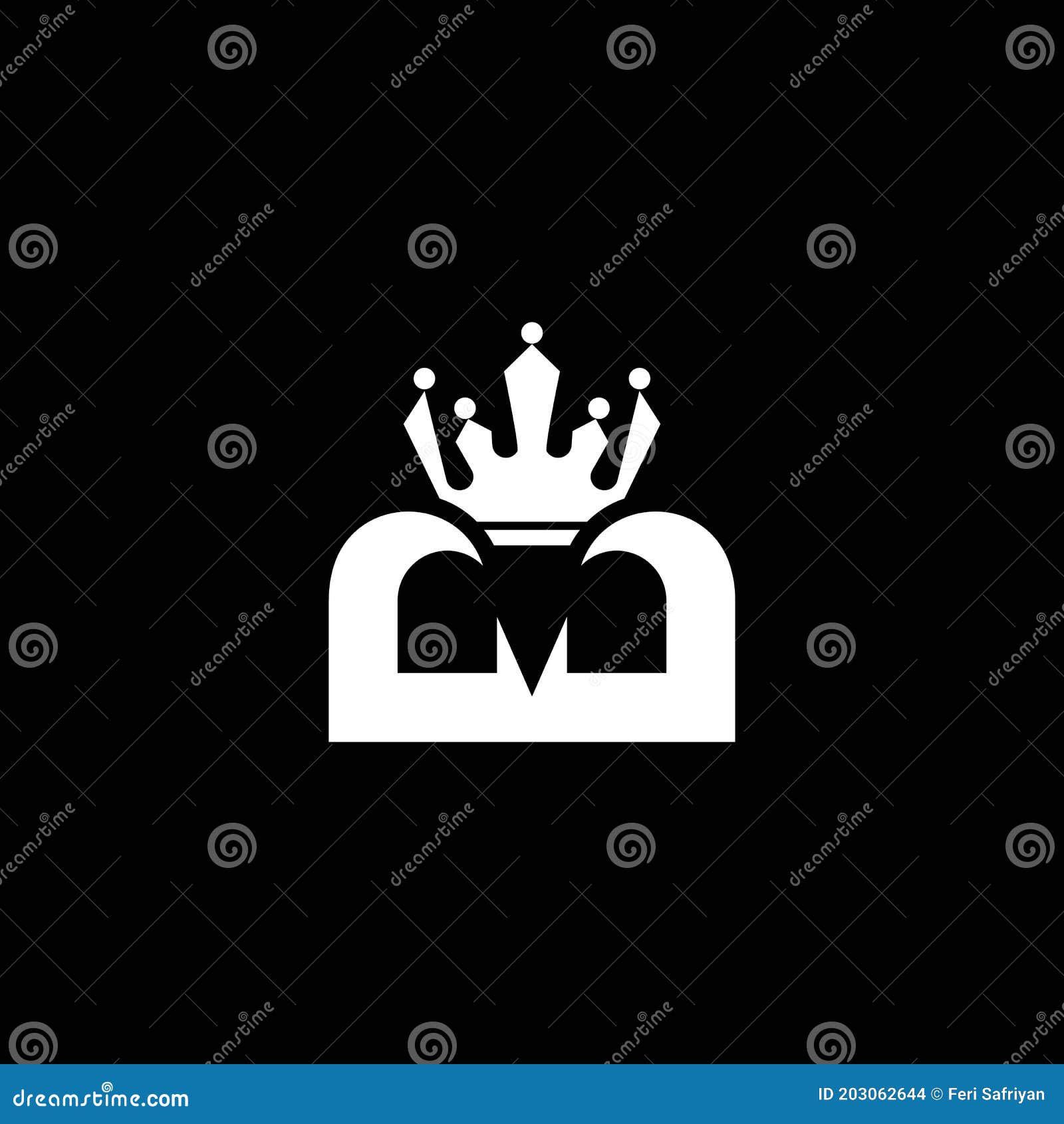 m letter crown logo Stock Vector