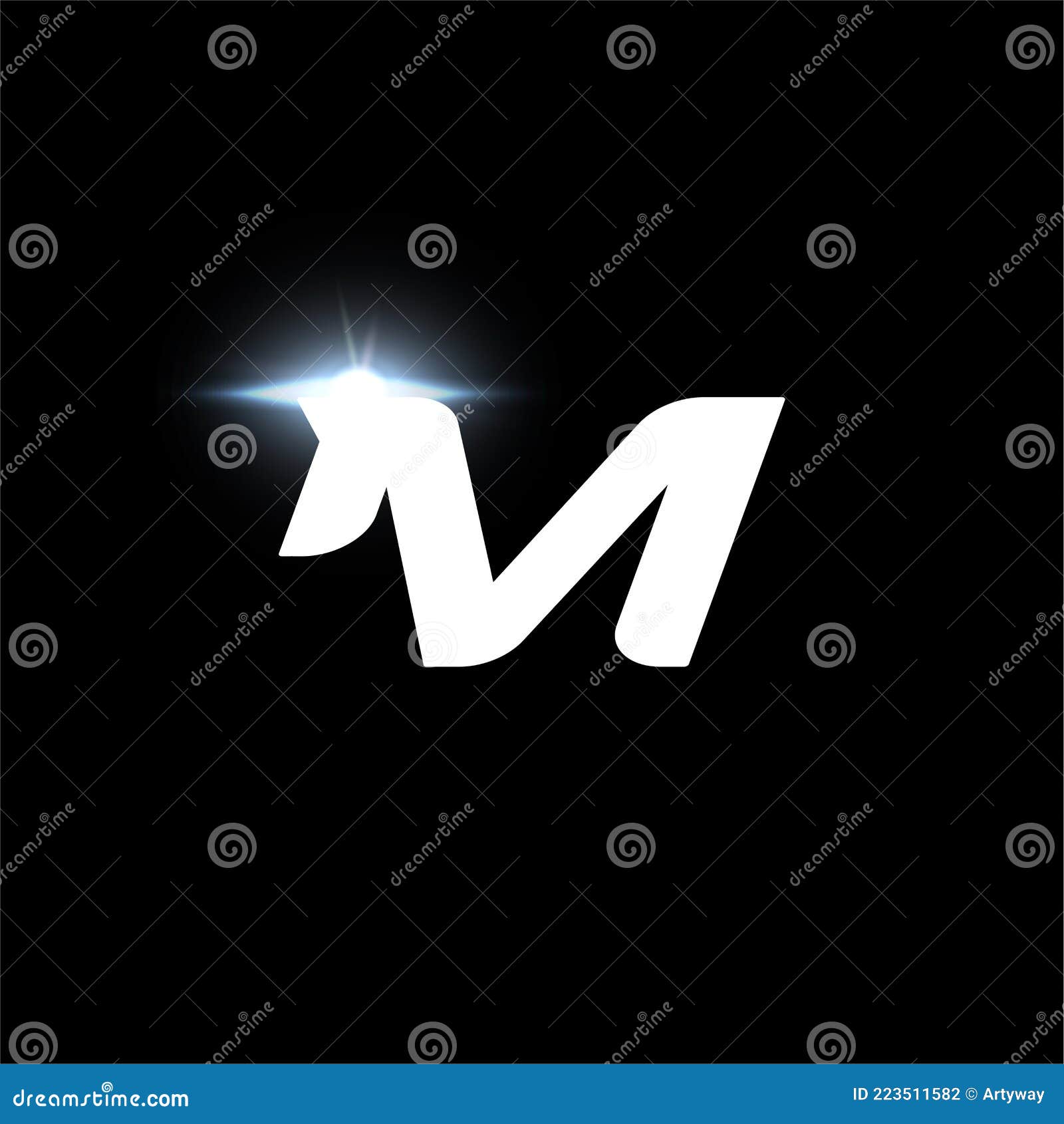 m letter logo, bold italic letter for automotive, speed race, sport label  and dynamic monogram.  futuristic