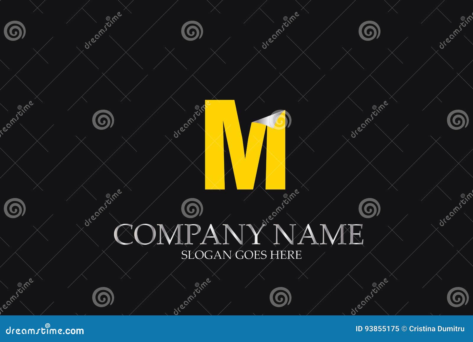 M Letter Yellow Logo Alphabet Stock Vector Illustration of vector