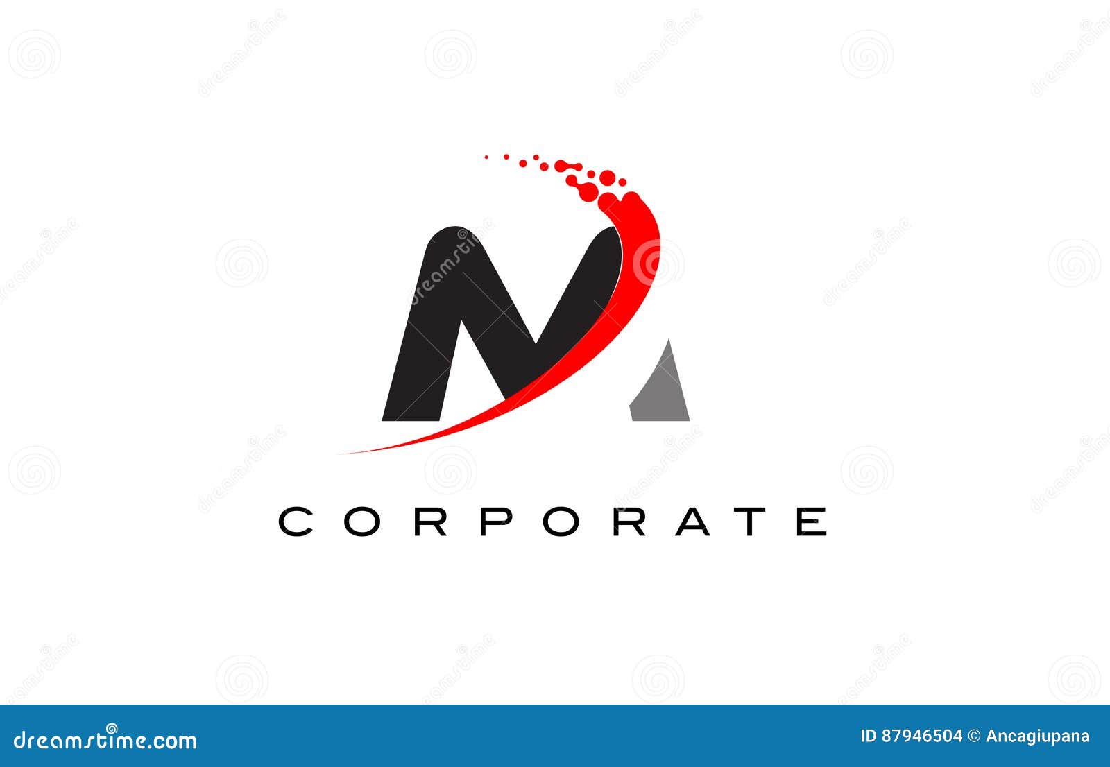 M Modern Letter Logo Design with Swoosh Stock Vector - Illustration of  trendy, text: 87946504