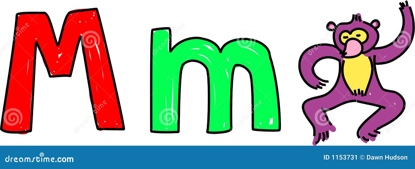 M is for monkey stock vector. Illustration of learning 1153731