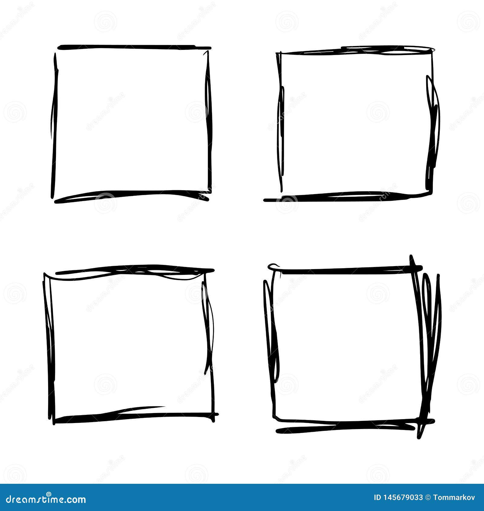 M?o quadrada grupo tirado ilustração do vetor. Ilustração de beira