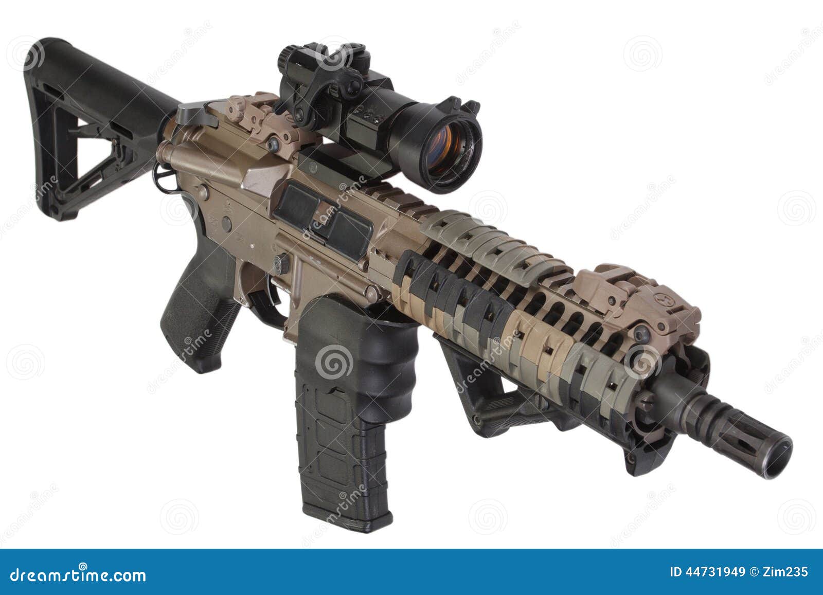 M4 Special Forces Rifle Isolated on a White Stock Image Image of