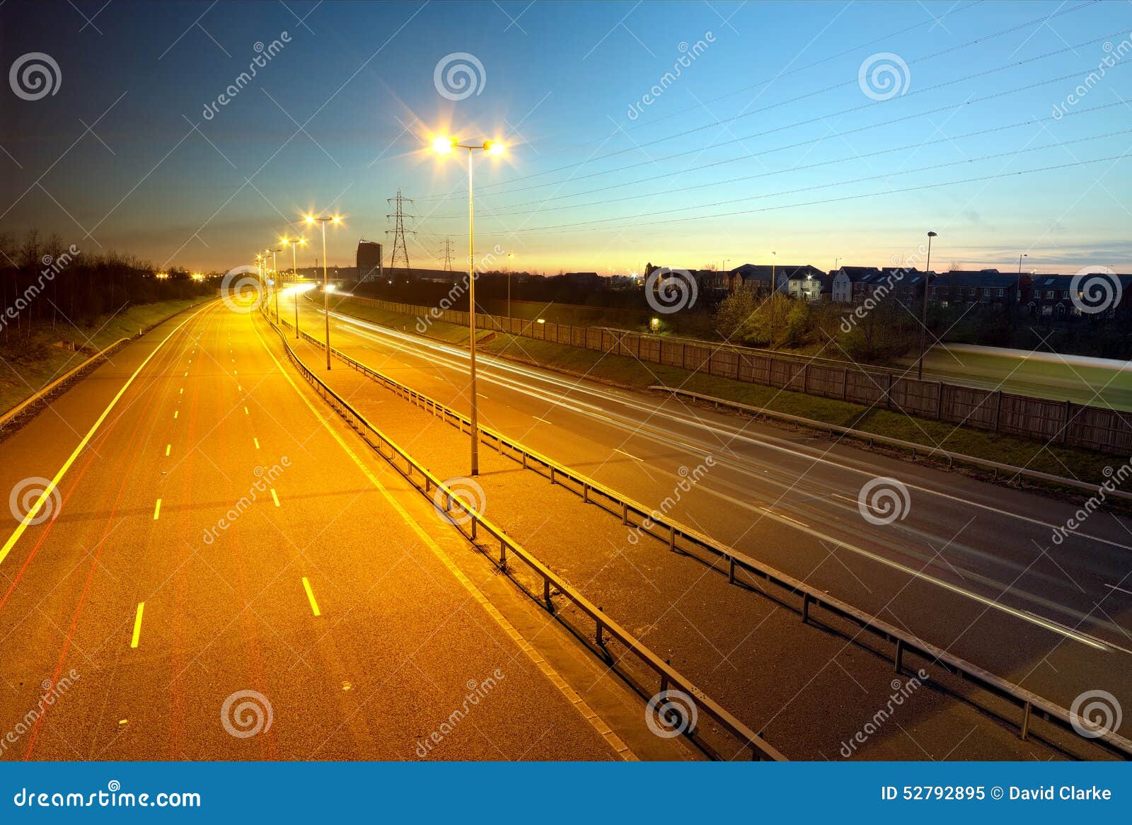 m6 toll road at dusk, cannock