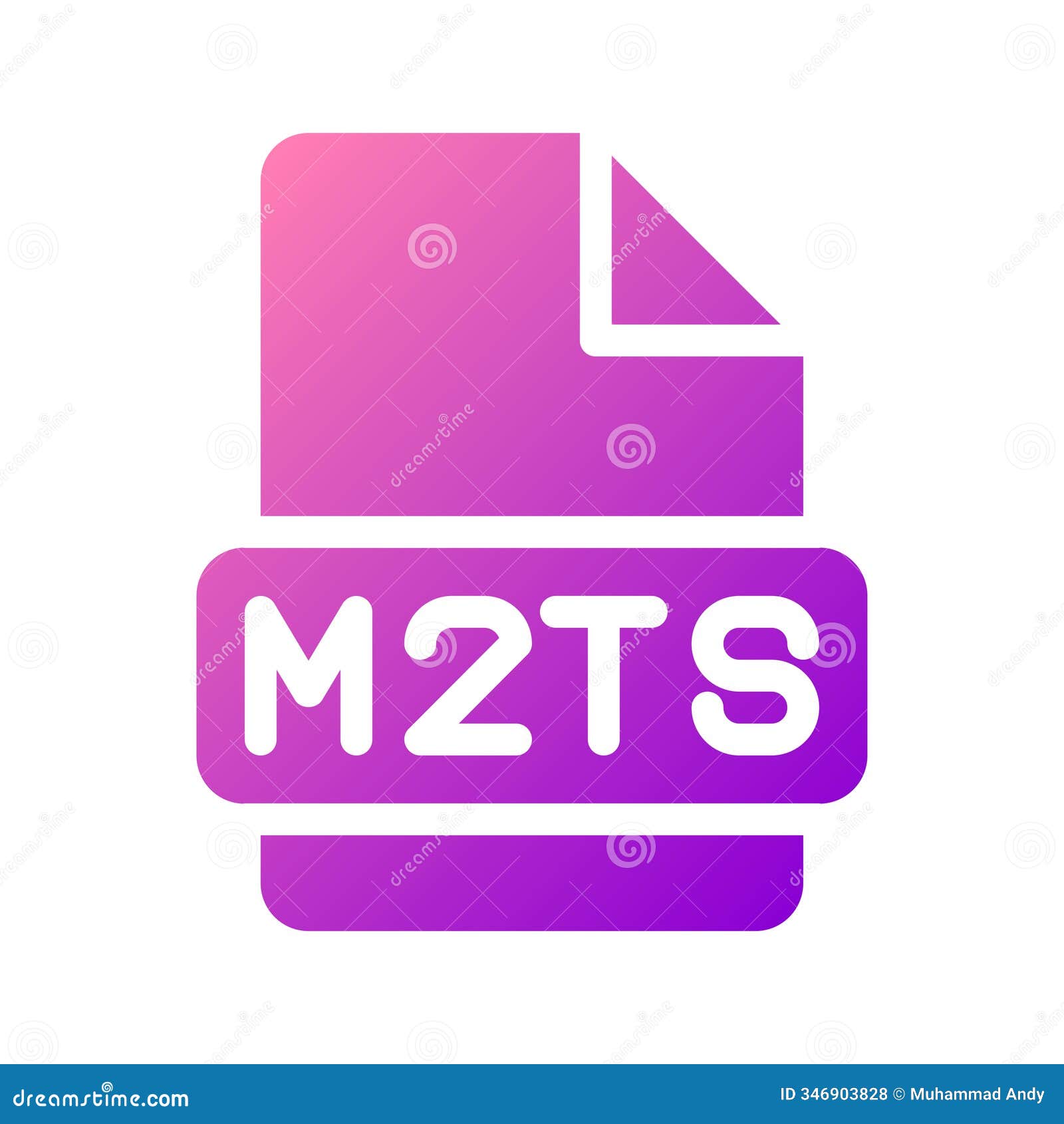m2ts modern icon to represent video file format with gradients