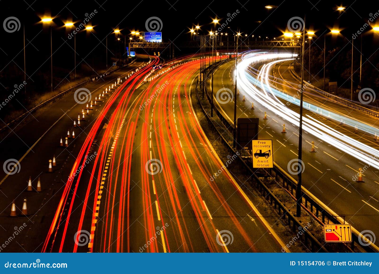 m6 motorway at night