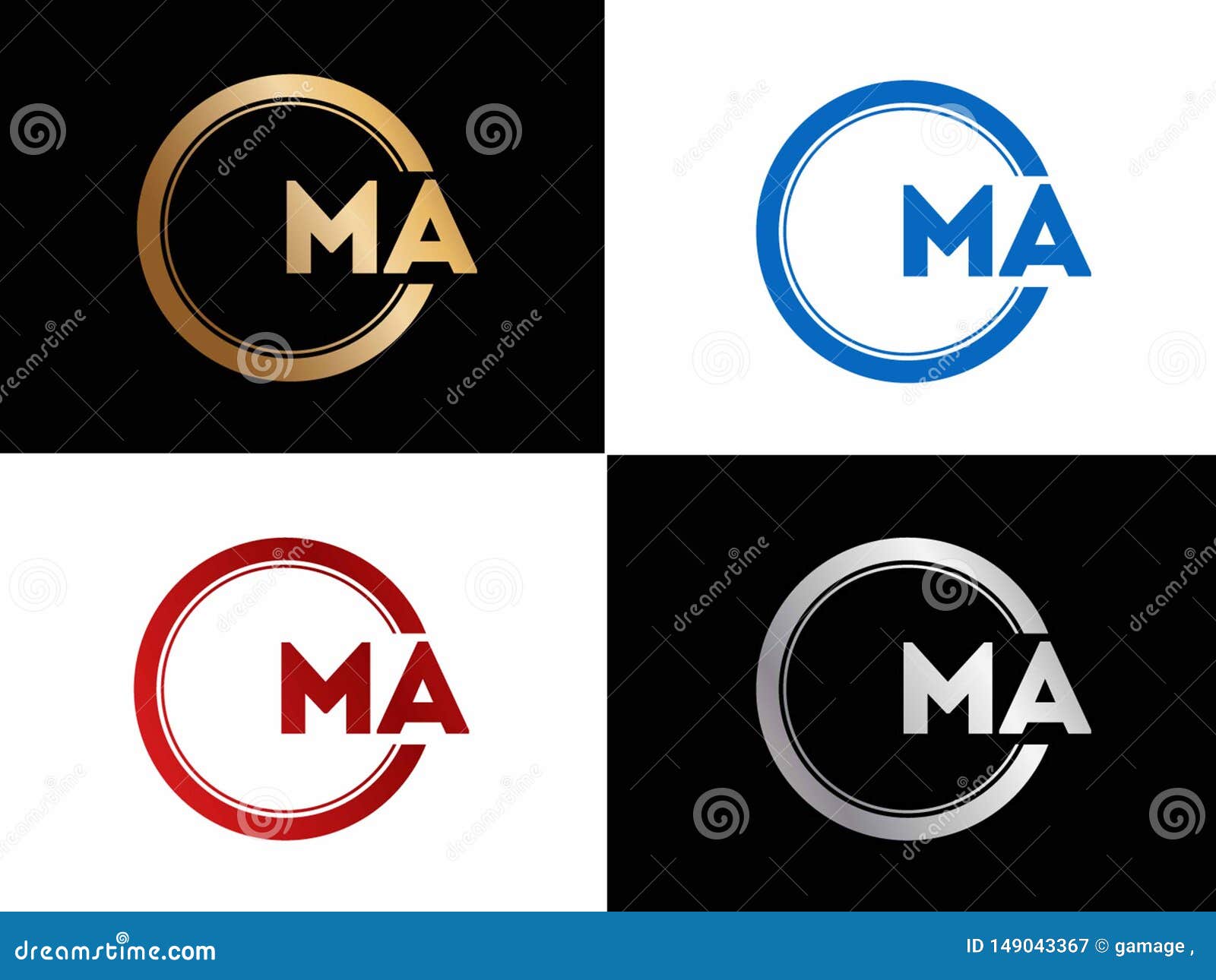 ma initial circle  gold color later logo 