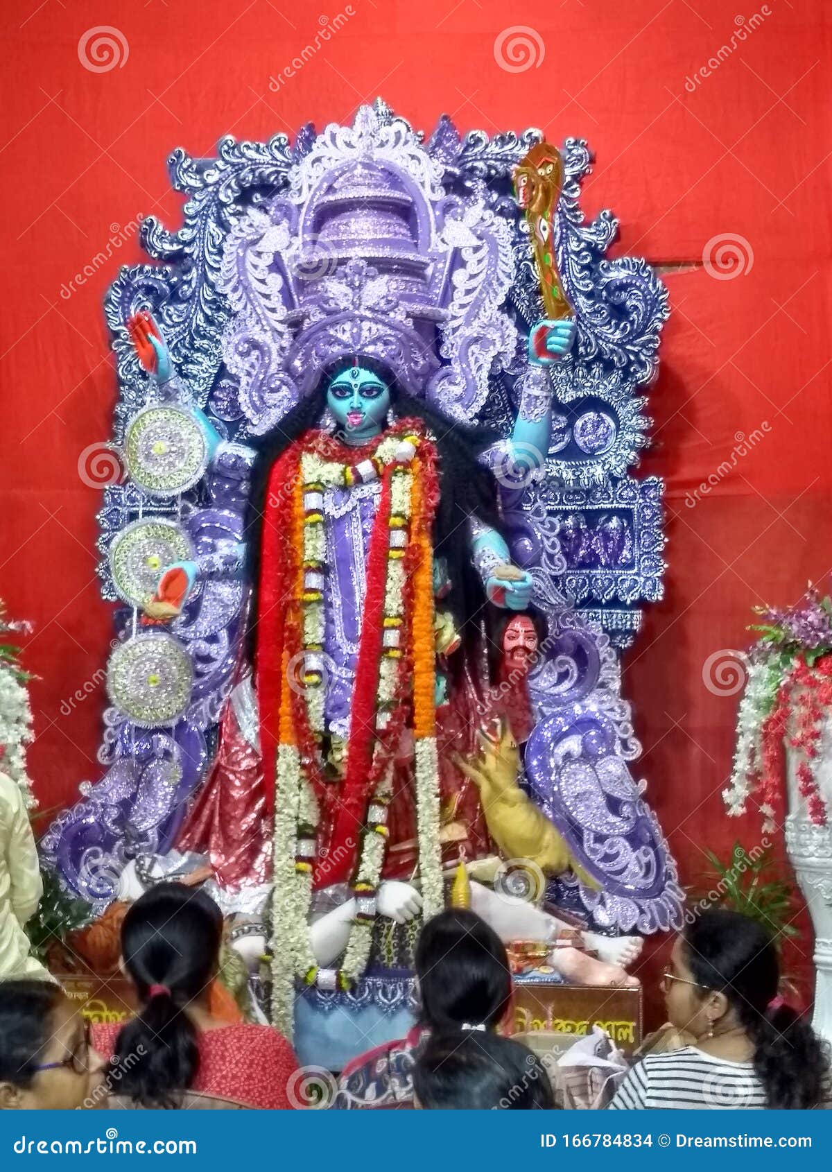This is Maa Kali God Picture Click in Dussehra in Kolkata Saltlate Area.  Editorial Stock Image - Image of order, famous: 166784834
