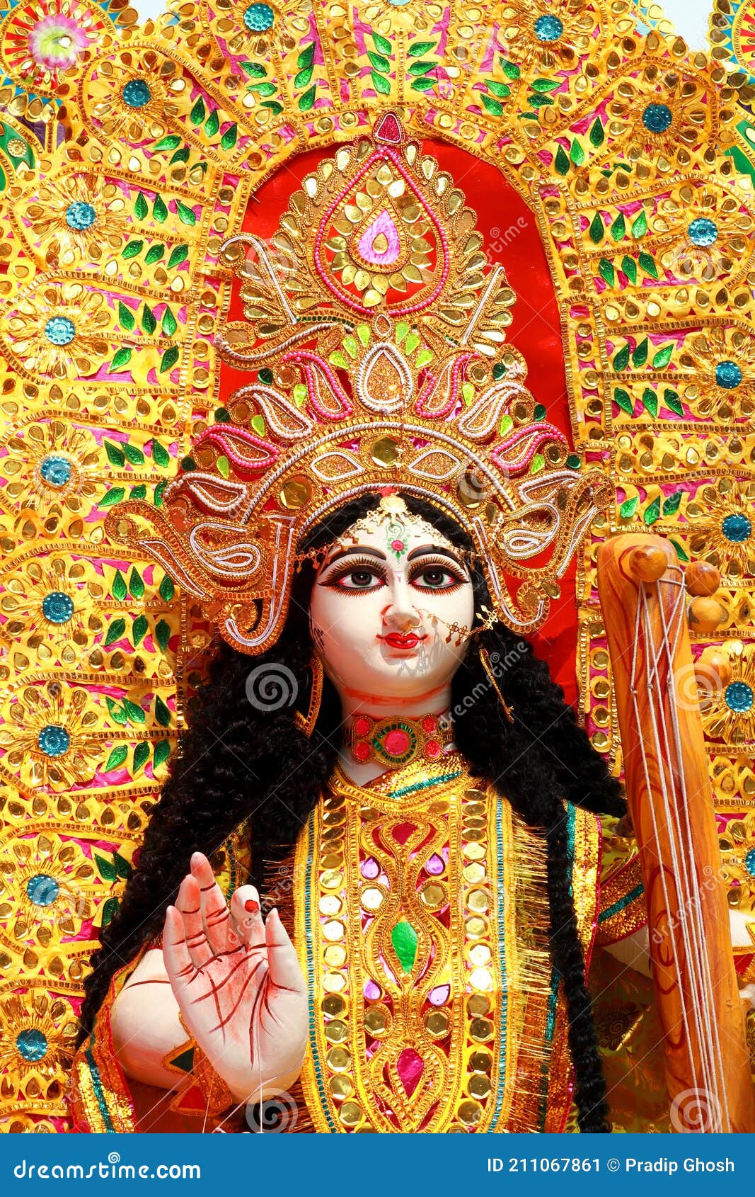 Maa Saraswati is Worshipped As the Goddess Wisdom. Stock Image ...