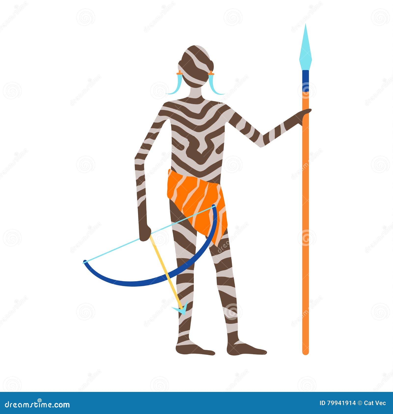 Maasai couple african people pattern Royalty Free Vector