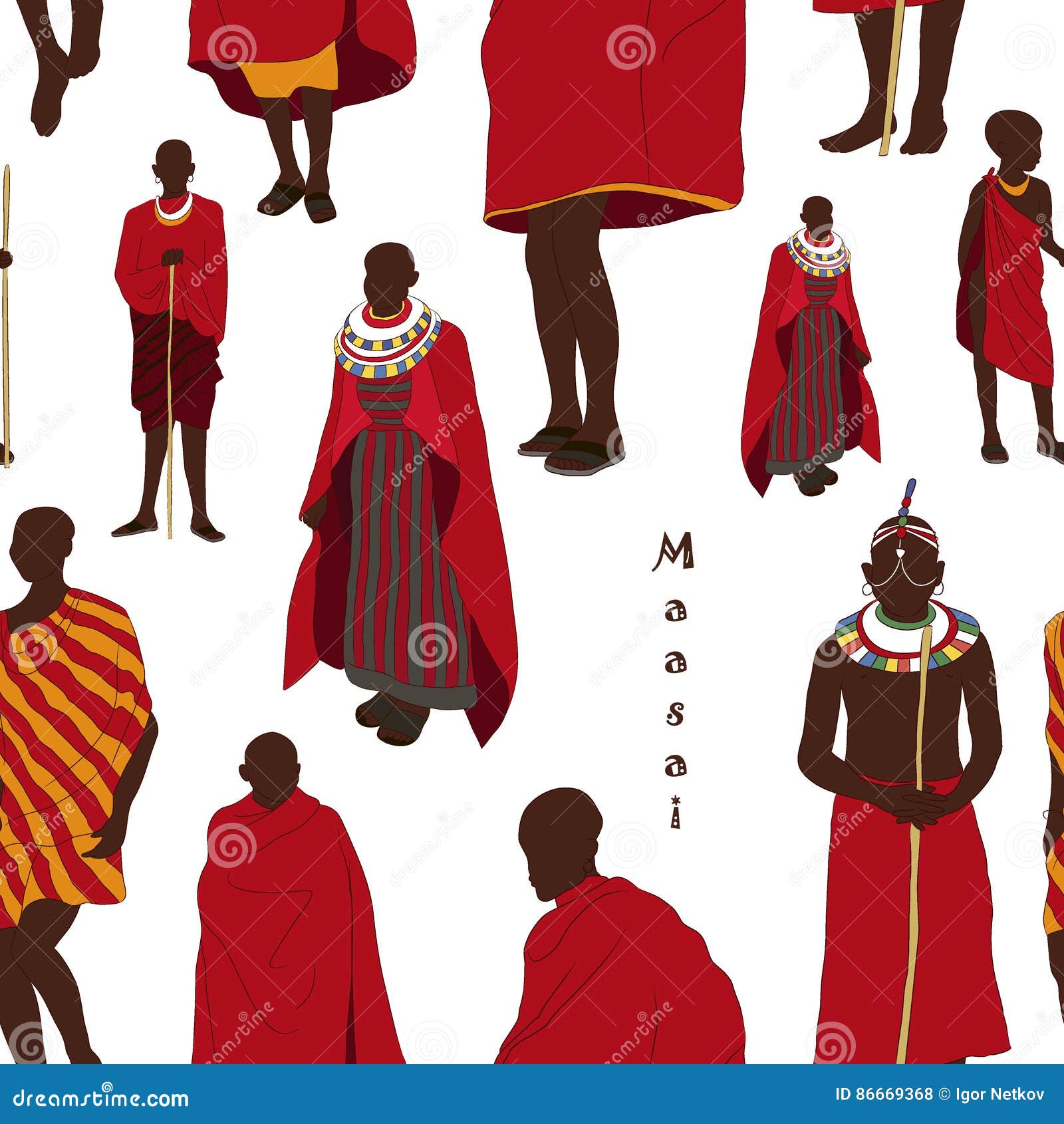 Maasai tribe shields. Traditional patterns, decorations, Stock