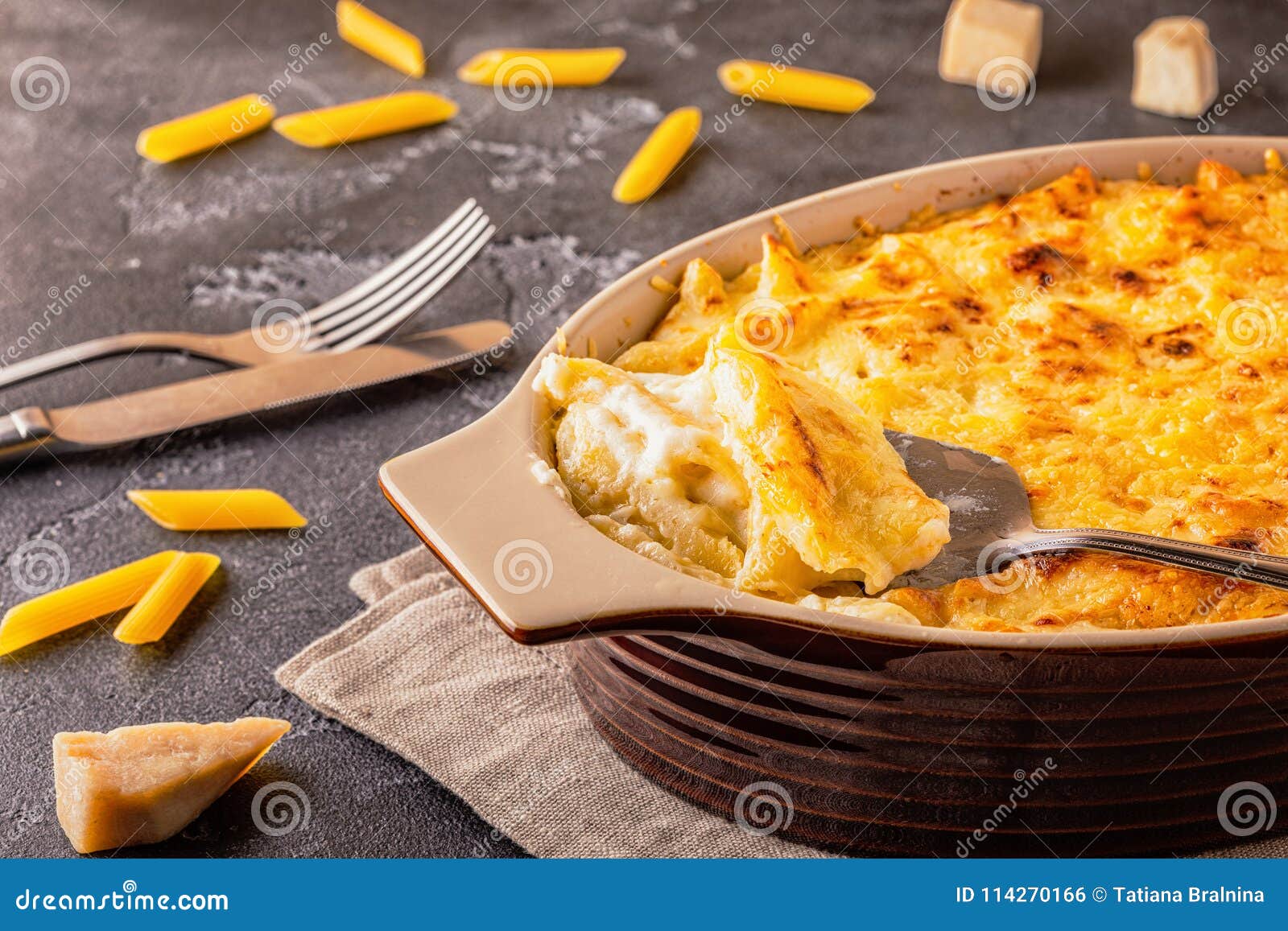 Mac And Cheese, American Style Macaroni Pasta In Cheesy ...