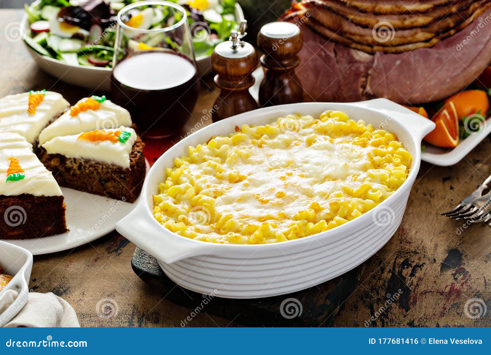 Mac and Cheese on a Festive Easter Table Stock Photo Image of parmesan, appetizer 177681416