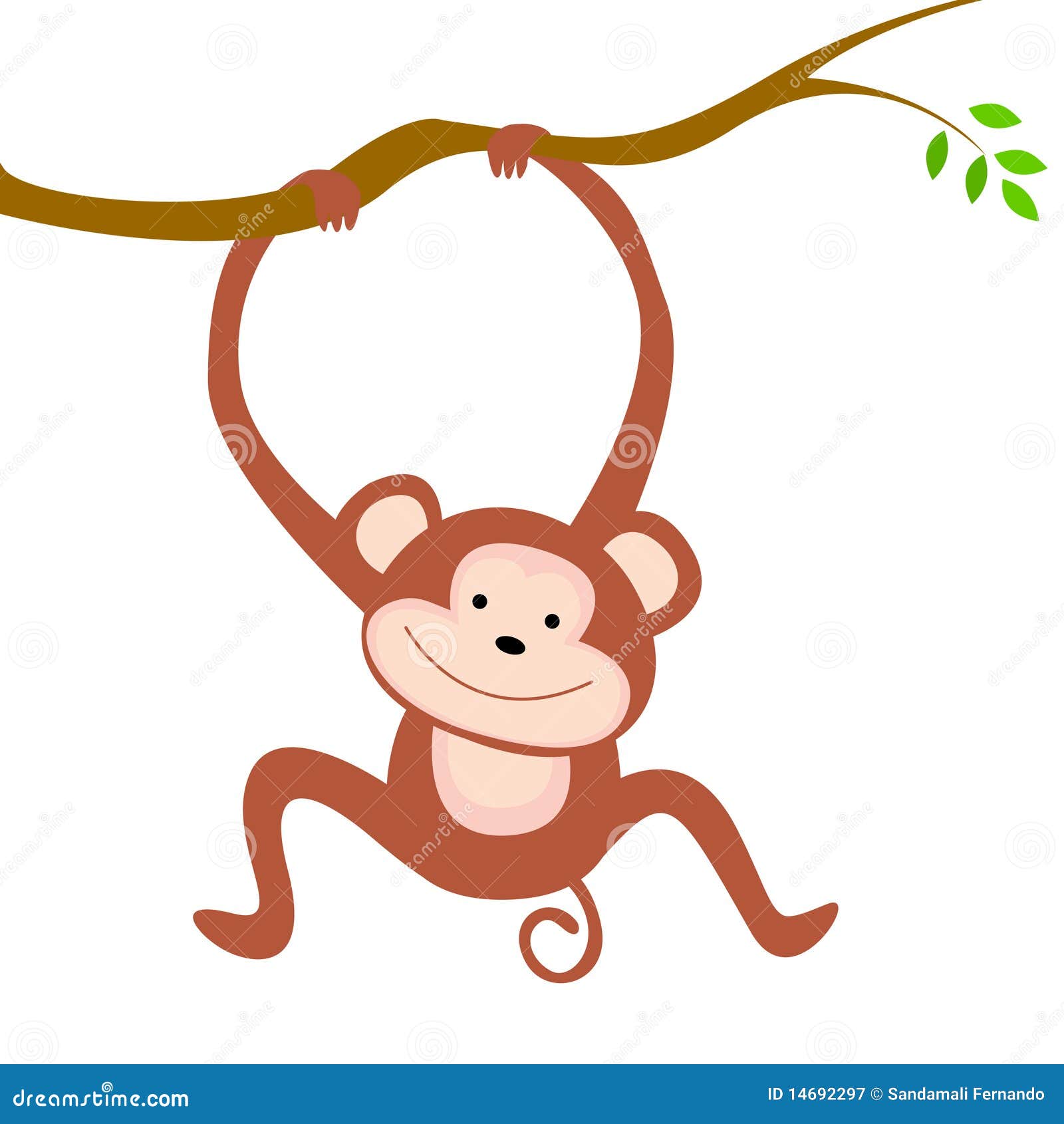 Ilustração de macaco marrom, macaco, safari, mamífero, folha, ramo