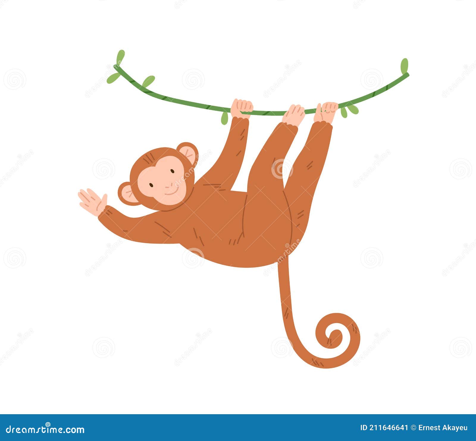 Ilustração em vetor macaco bebê fofo. personagem de desenho