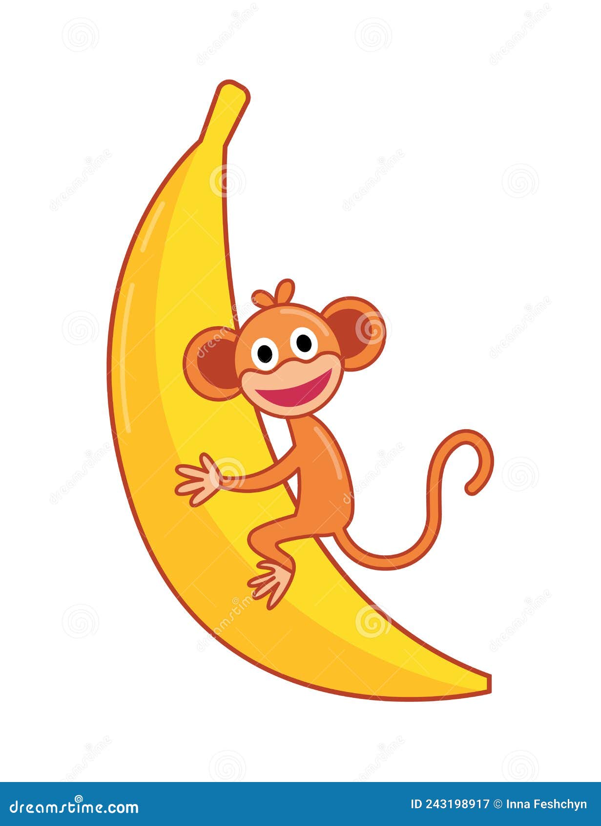 Macaco-brinquedo Infantil Na Banana. Desenvolvimento De Crianças E  Entretenimento Isolados Em Fundo Branco. Ferramentas De Jardim Ilustração  do Vetor - Ilustração de animal, jogo: 243198917