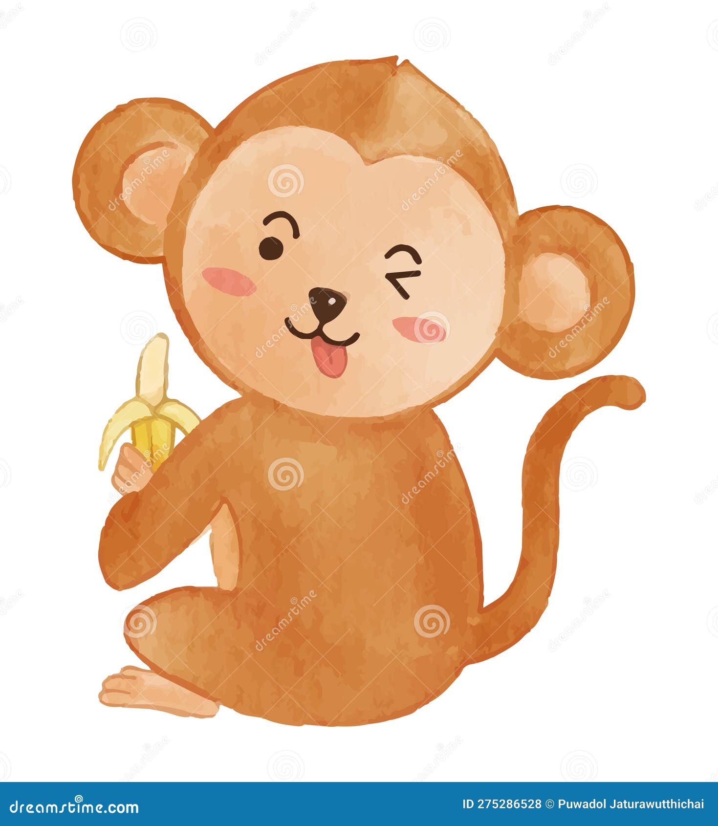 macaco colorido de clipart de personagem de animal de desenho