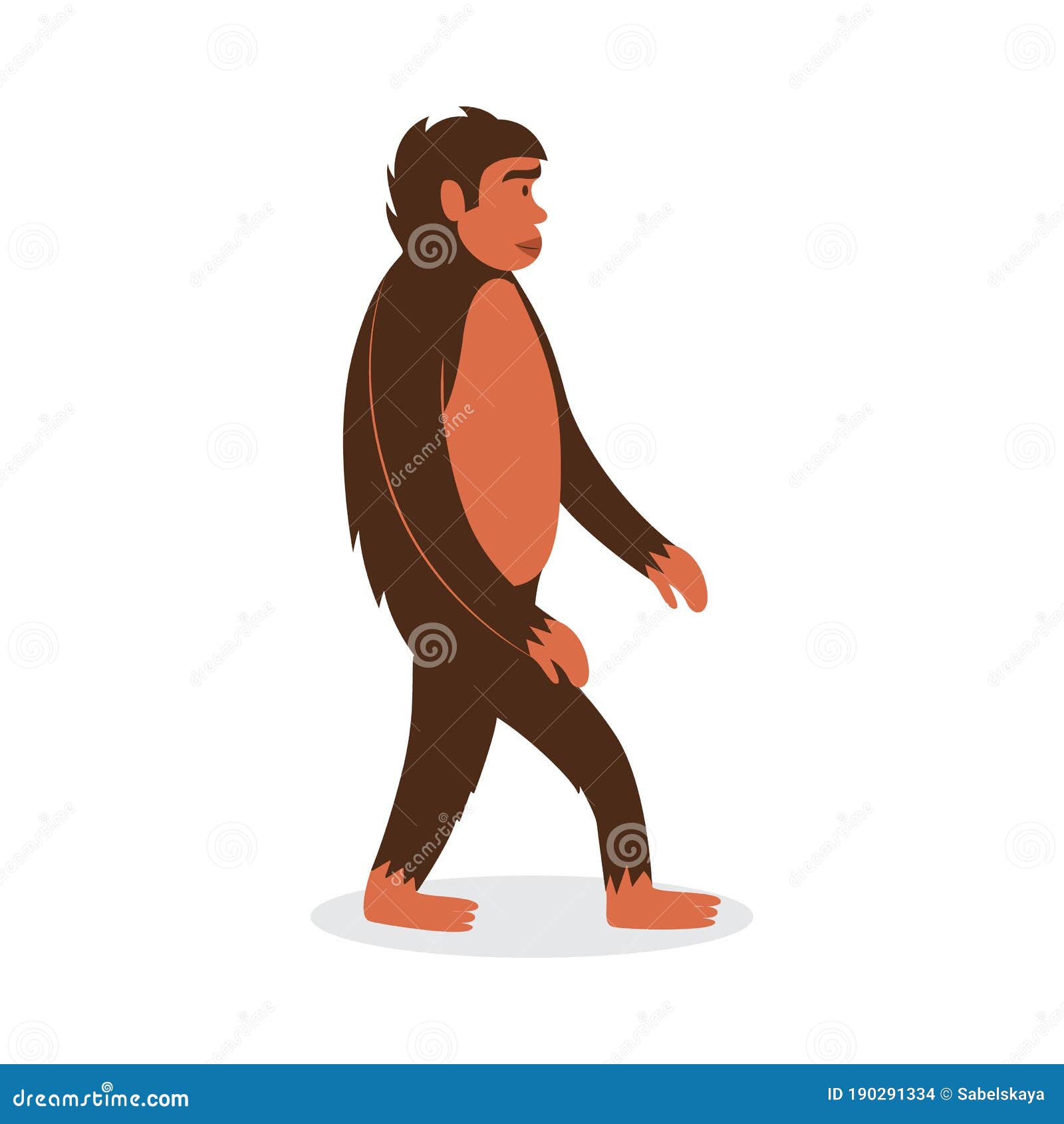 Bonito Bebê Macaco Desenho Animado Em Pé Royalty Free SVG