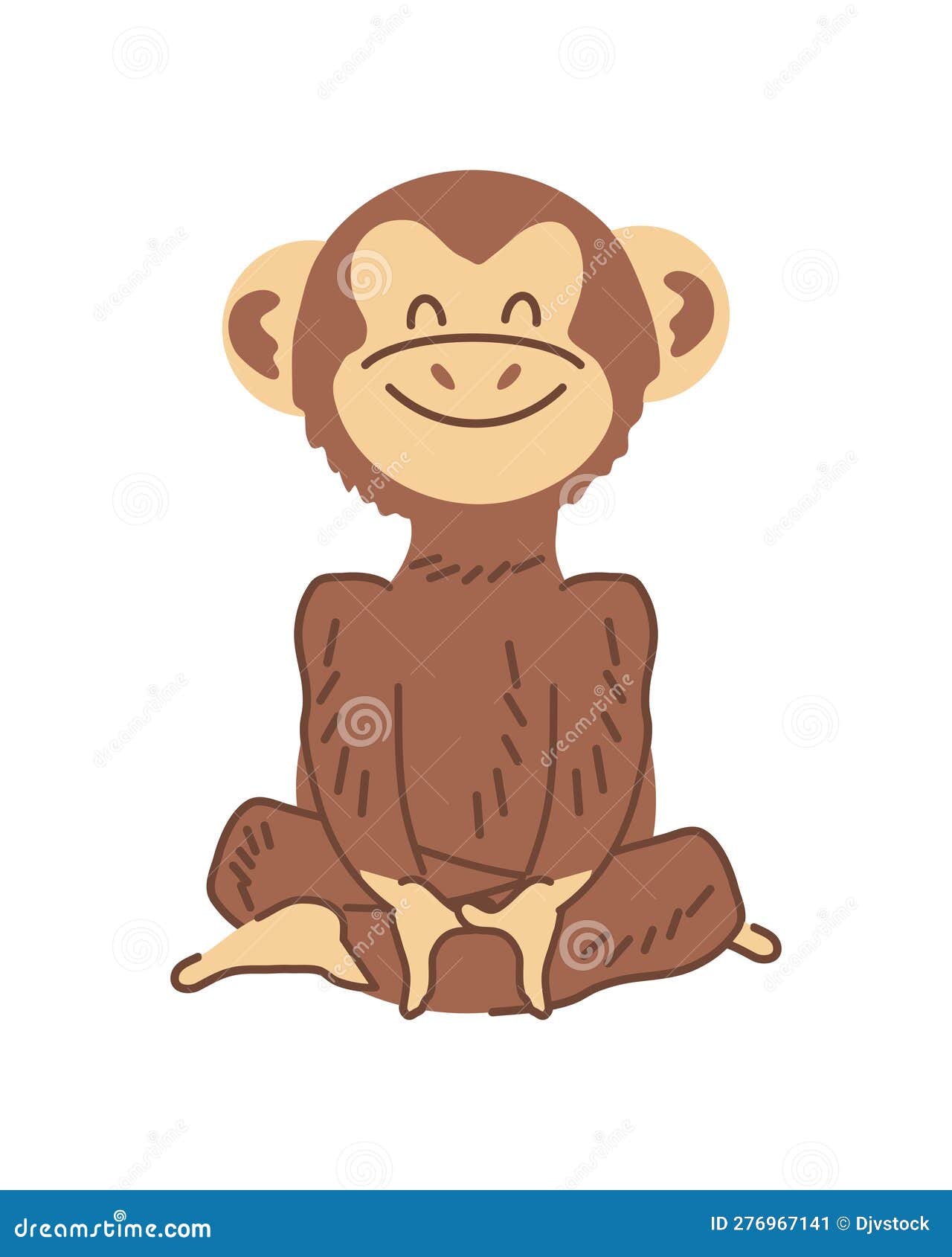 macaco bonito sentado ilustração de ícones do vetor dos desenhos