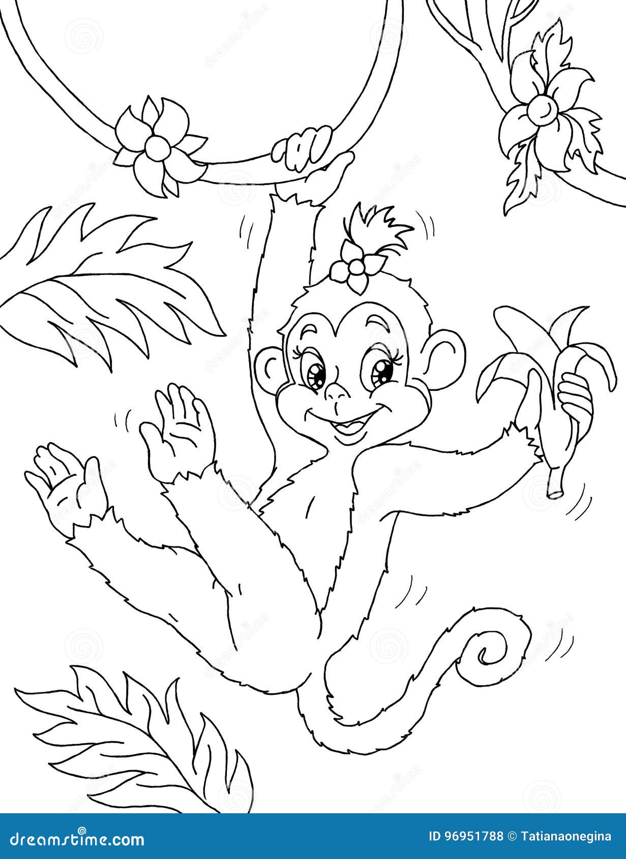 Desenho de Macaco de desenho animado para colorir