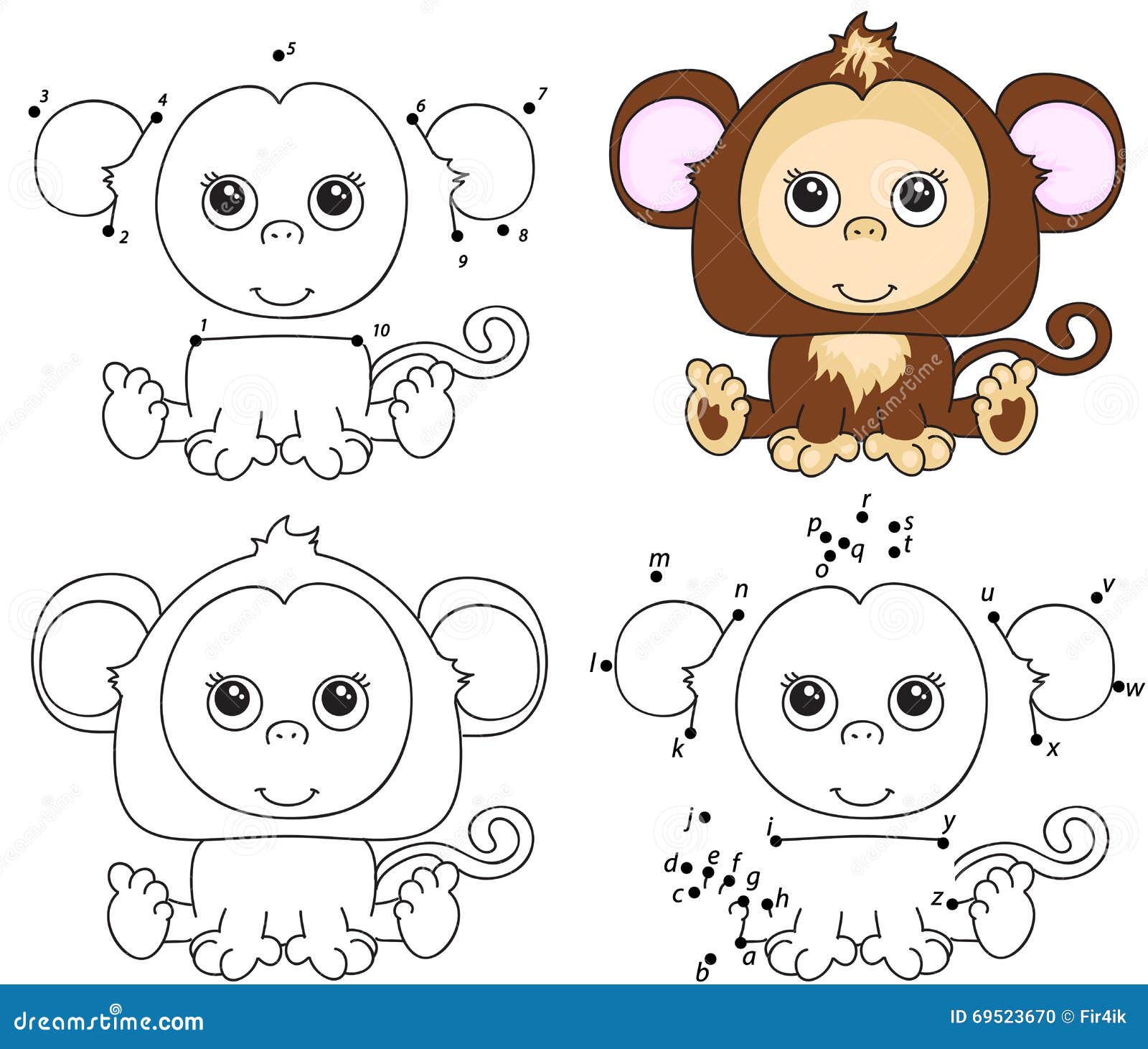 Macaco pequeno para colorir - Imprimir Desenhos