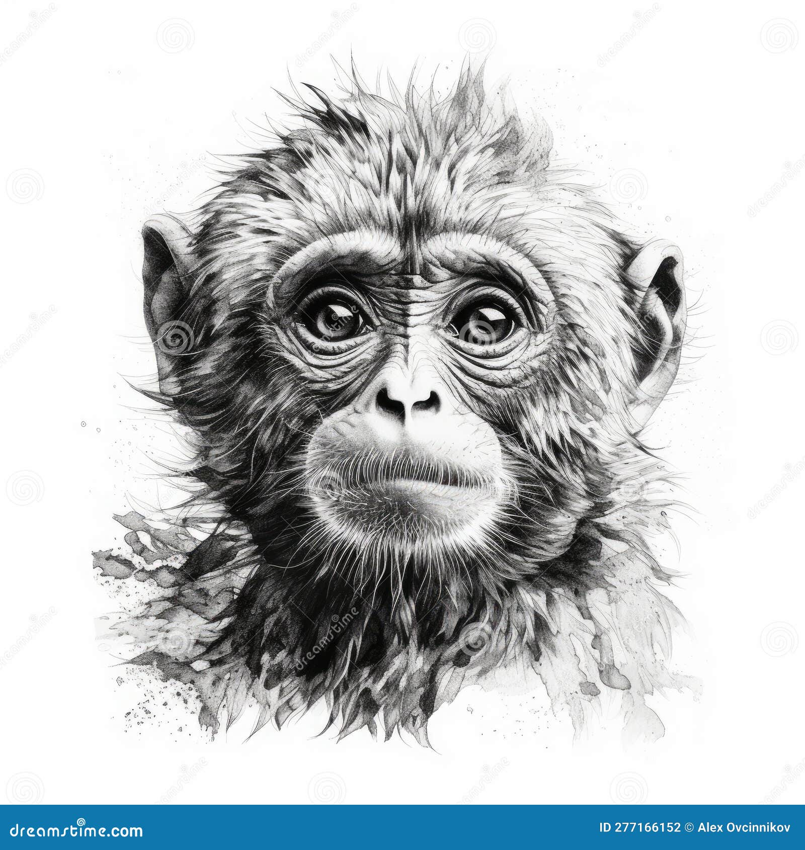 Arte Tradicional - Macaco Assassino / Realista (Lapis de cor)