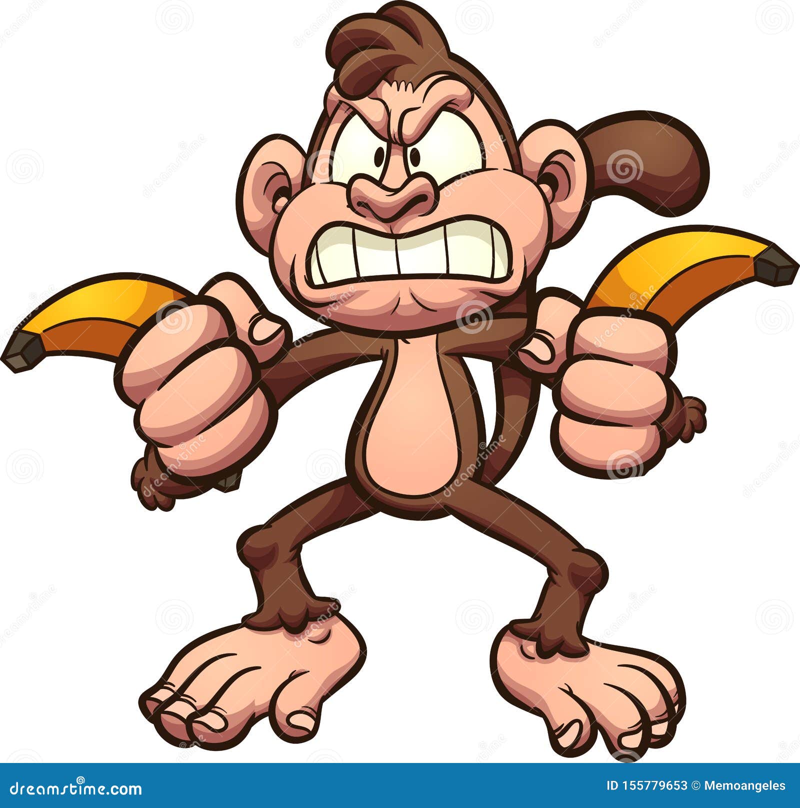 Baixe Macaco de desenho animado feliz com a boca aberta PNG