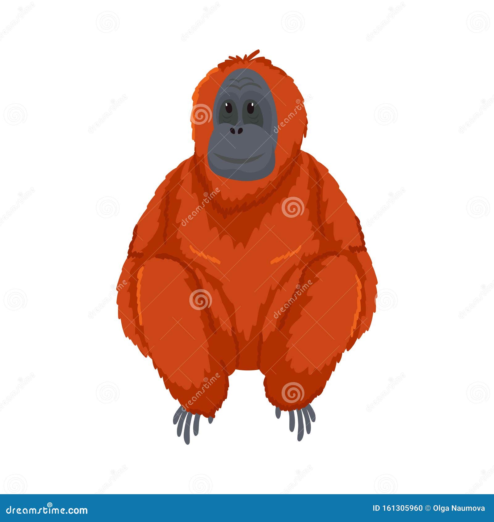 macaco bonito sentado ilustração de ícone de vetor. personagem de