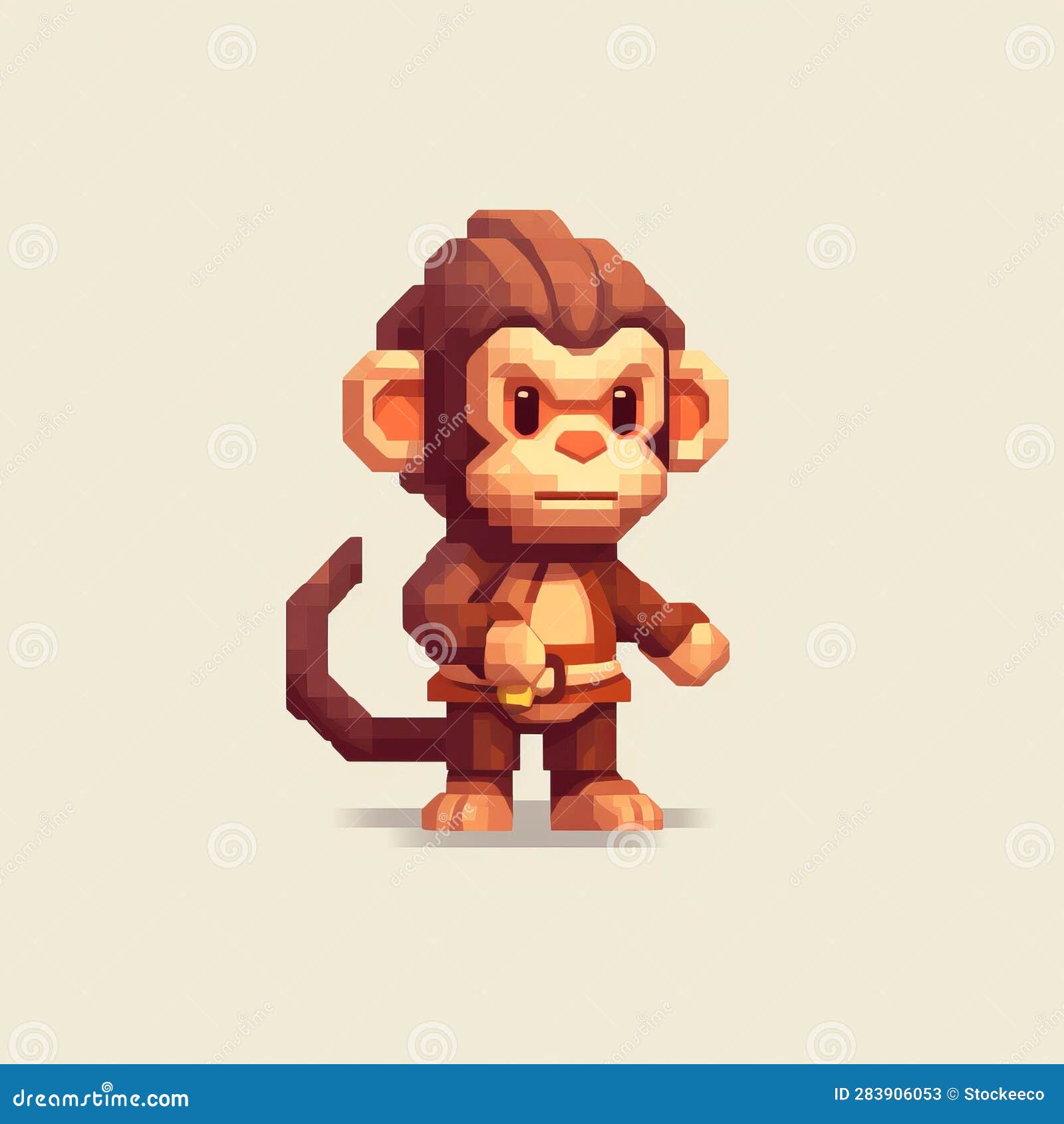 Macaco Pixel : Personagem Fofo De Minecraft No Estilo 2d Da Arte