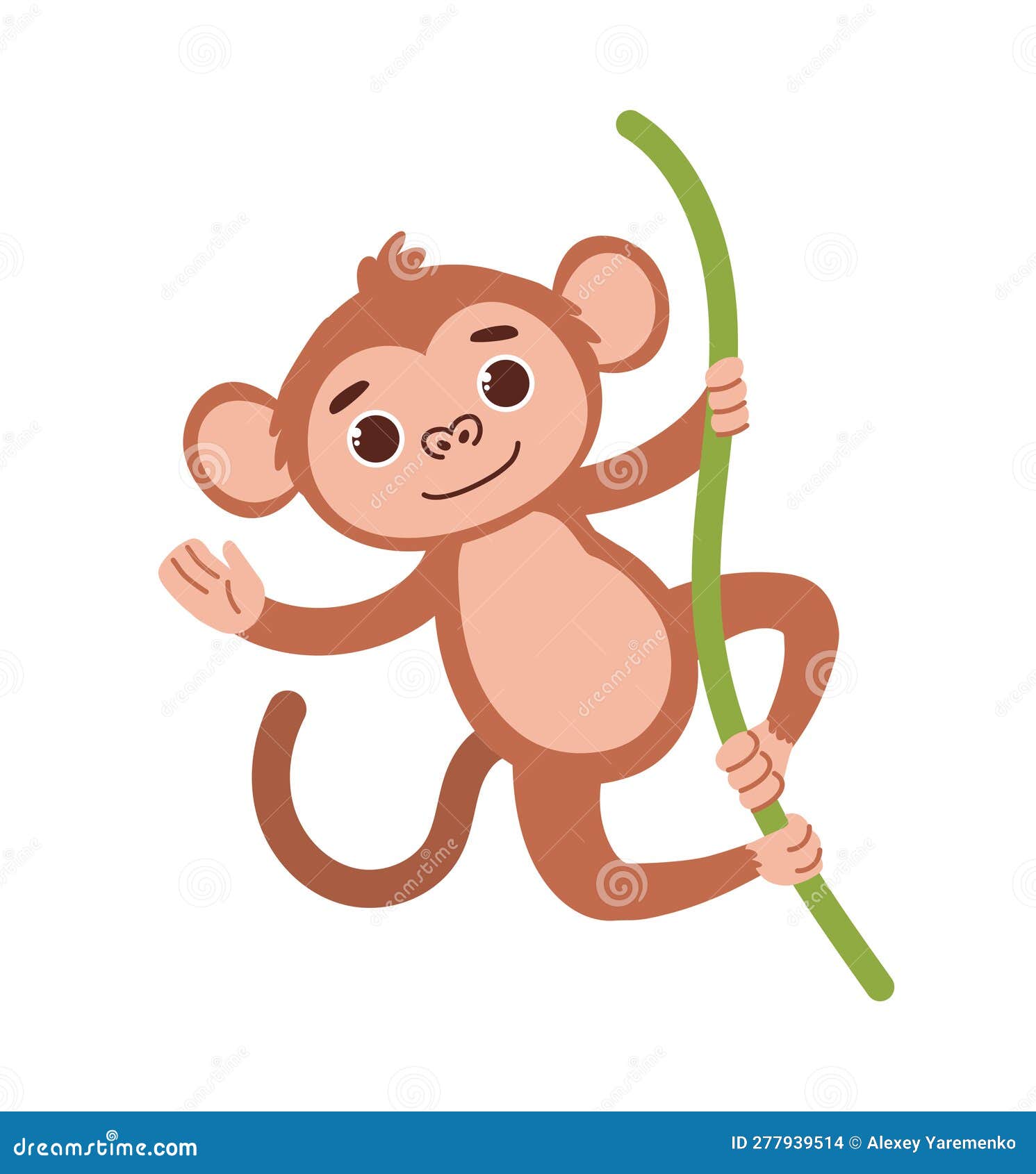 Desenho de macaco bonito fotomural • fotomurais banana, animais selvagens,  selva